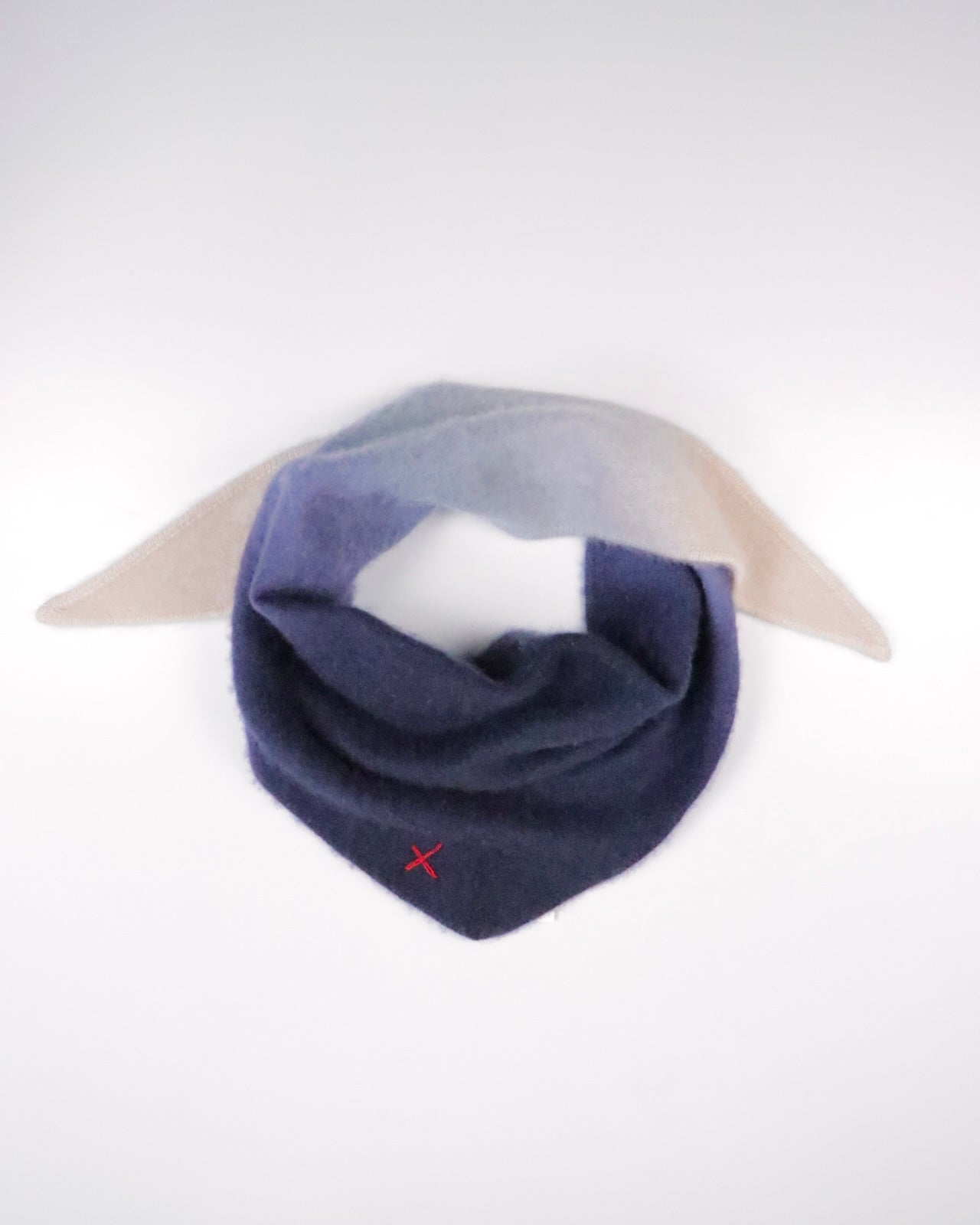 TRIANGLE SCARF Dip-Dye/Indigo-Camel