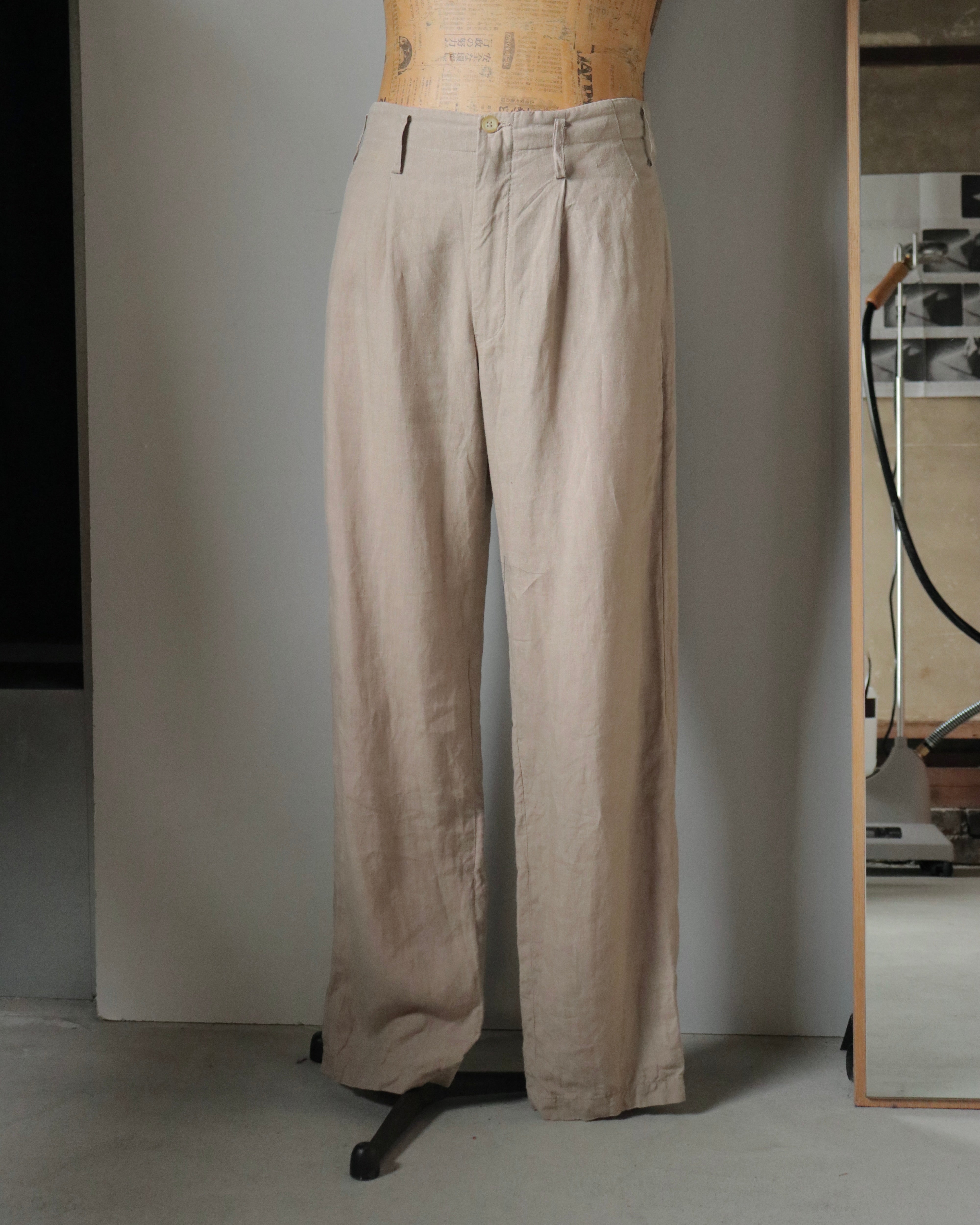 yohji yamamoto pour homme linen slacks