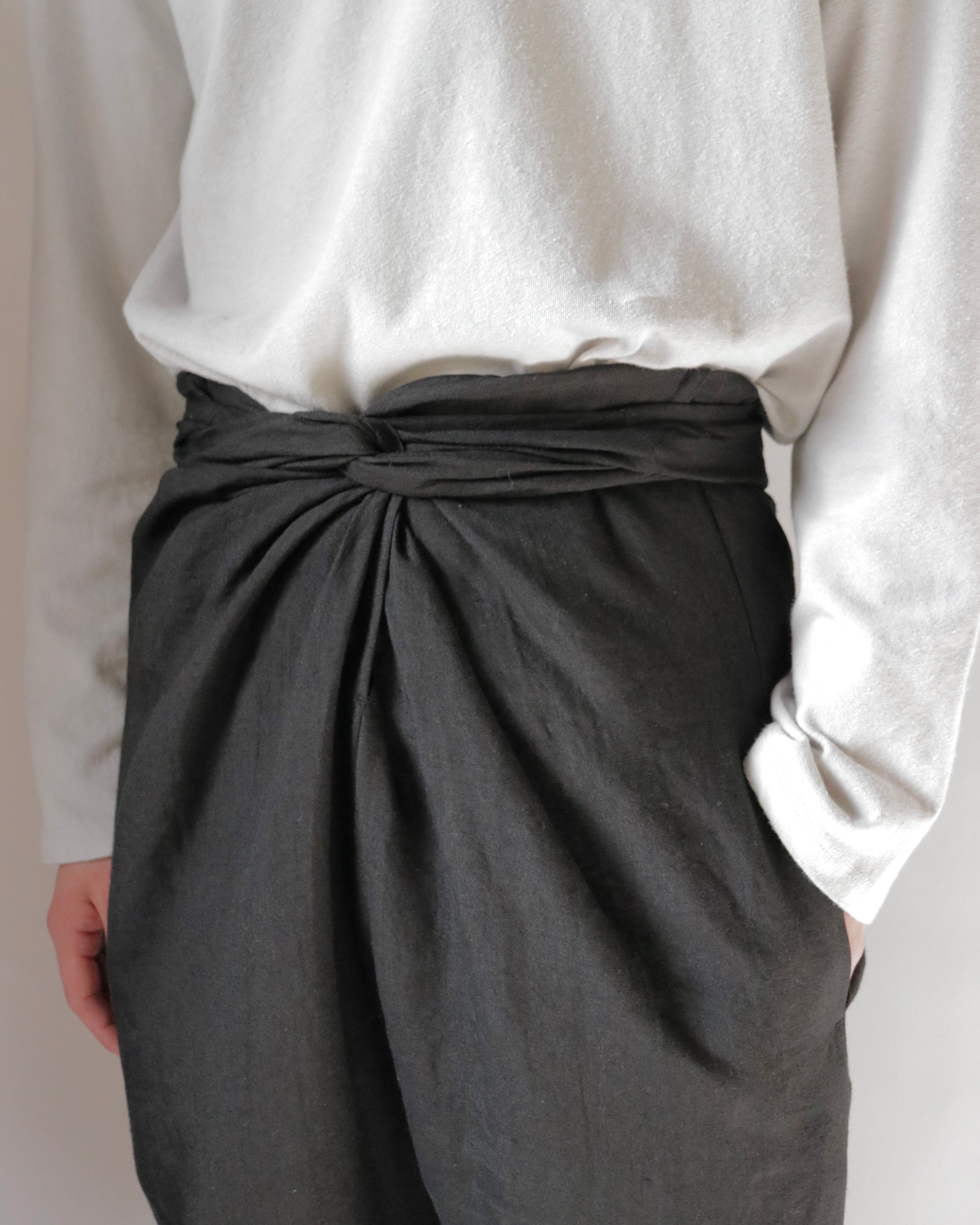 Linen sheeting wrapped pants