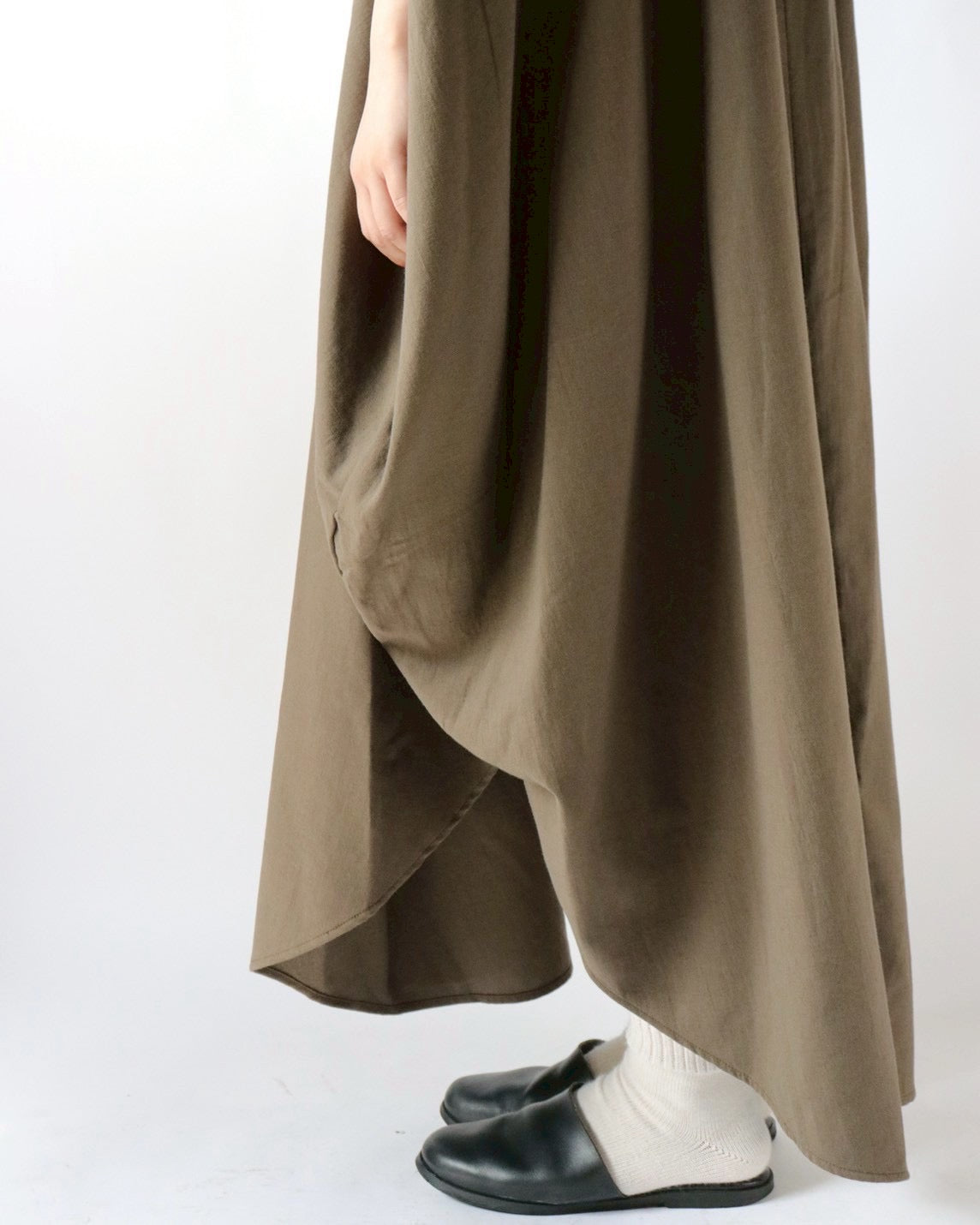Cotton cashmere circle wrapped dress