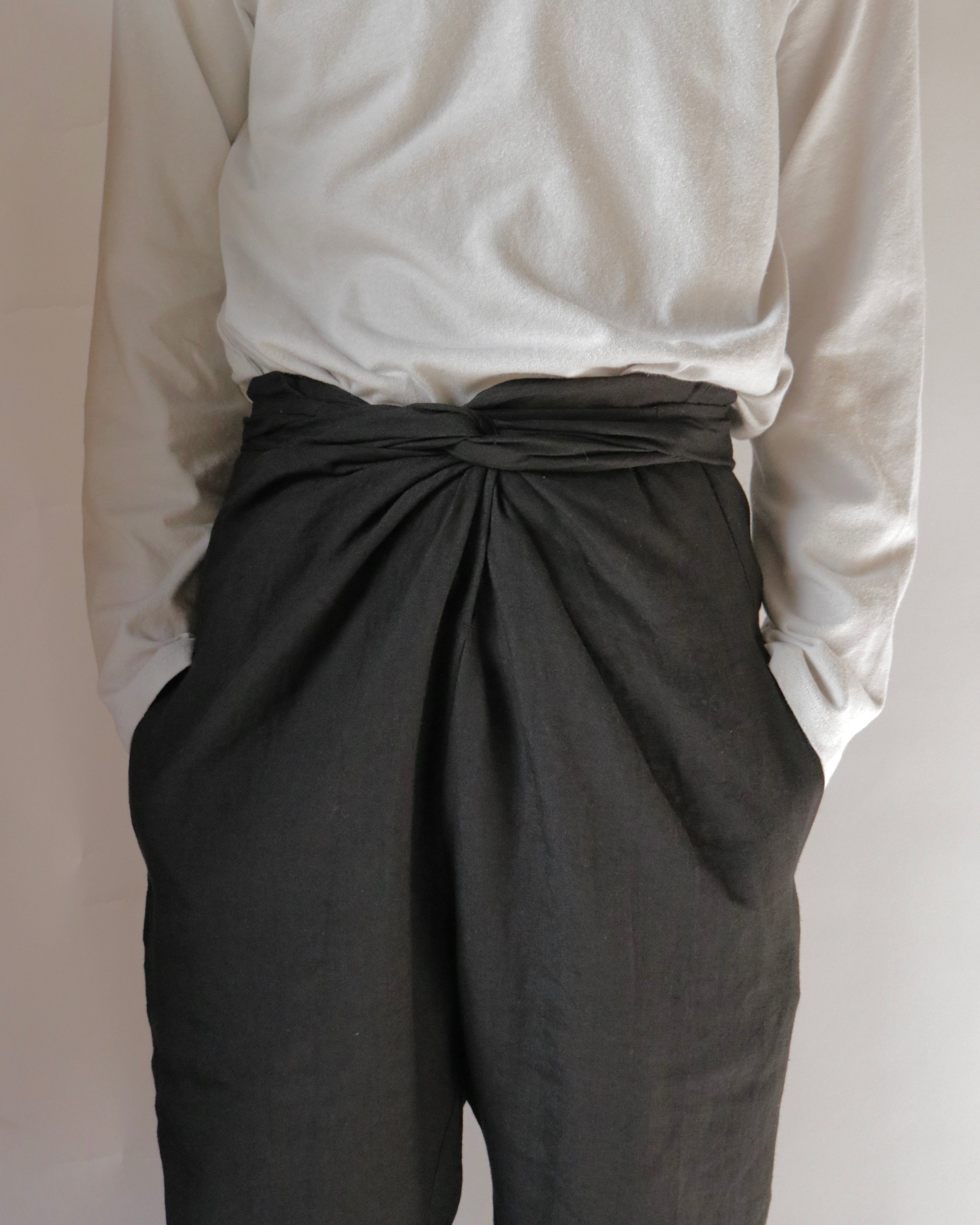 Linen sheeting wrapped pants