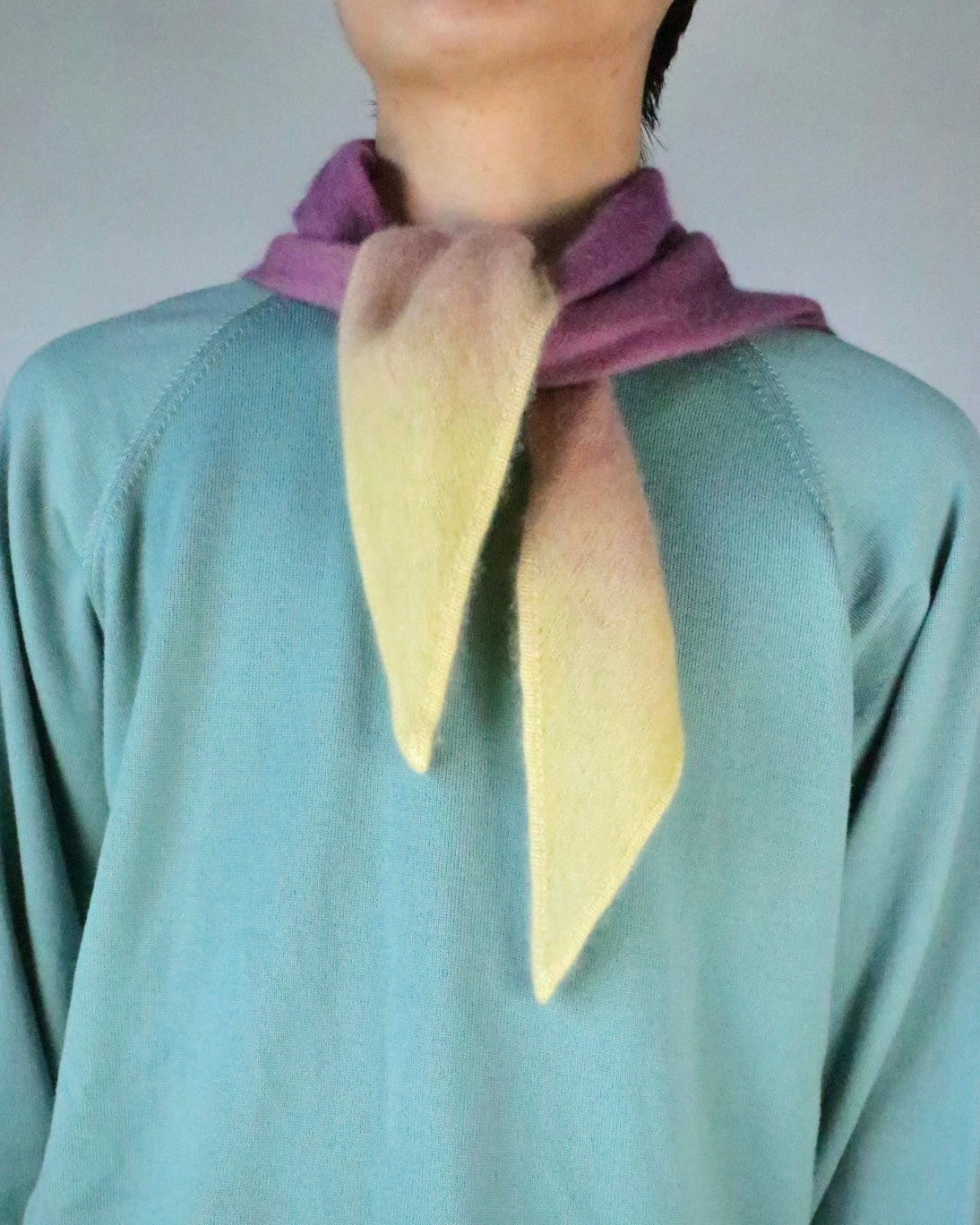 TRIANGLE SCARF Dip-Dye/Purple-Olive Oil