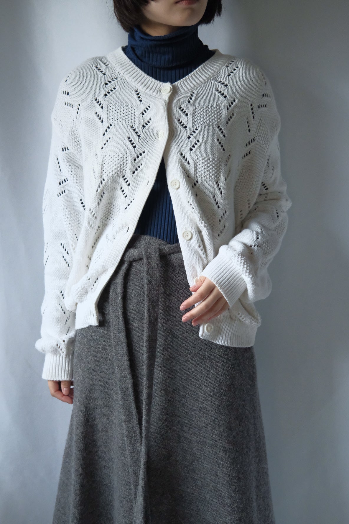 80s Benneton cotton pattern knit