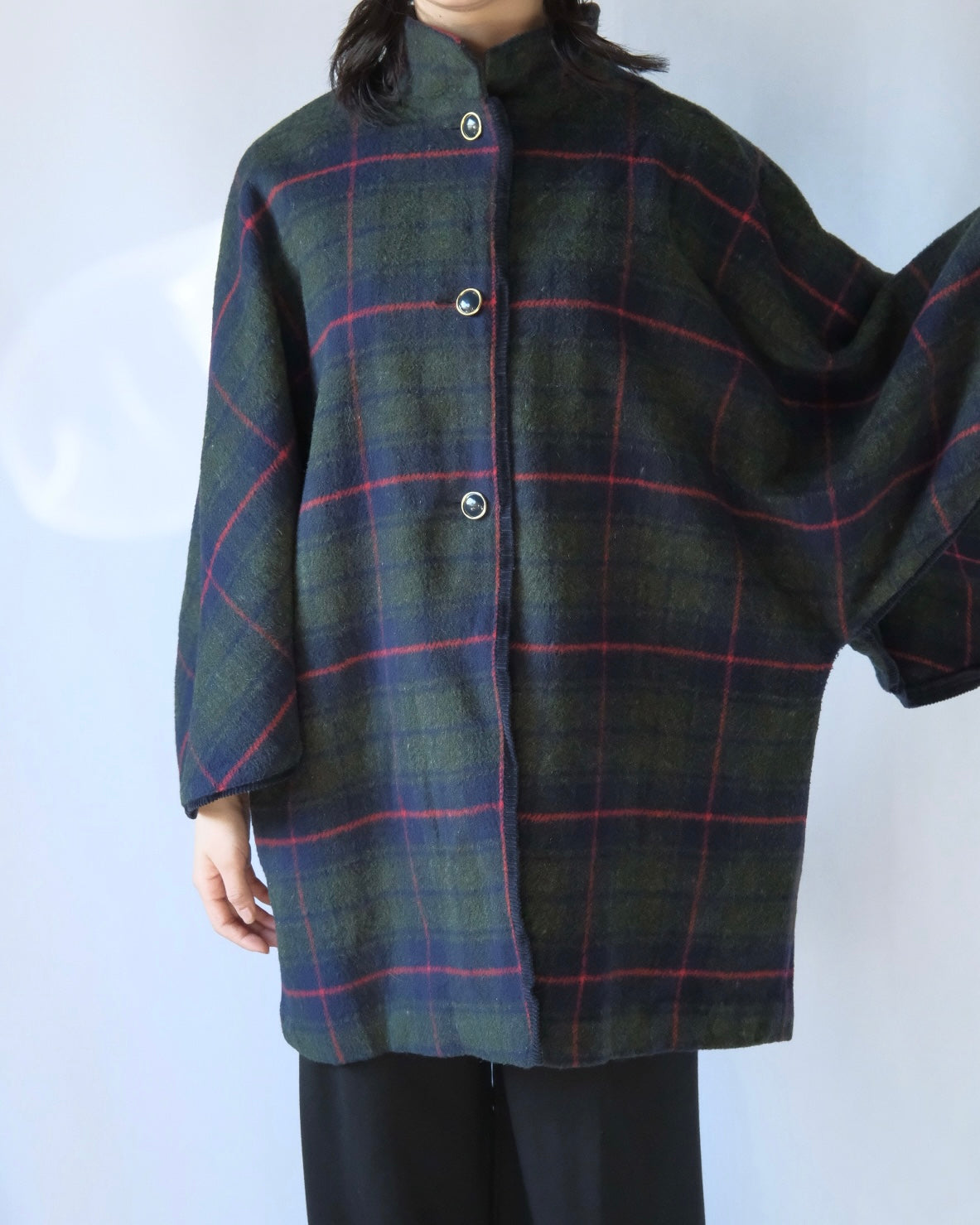 "CONFEZIONI" fossombrone Italian check poncho