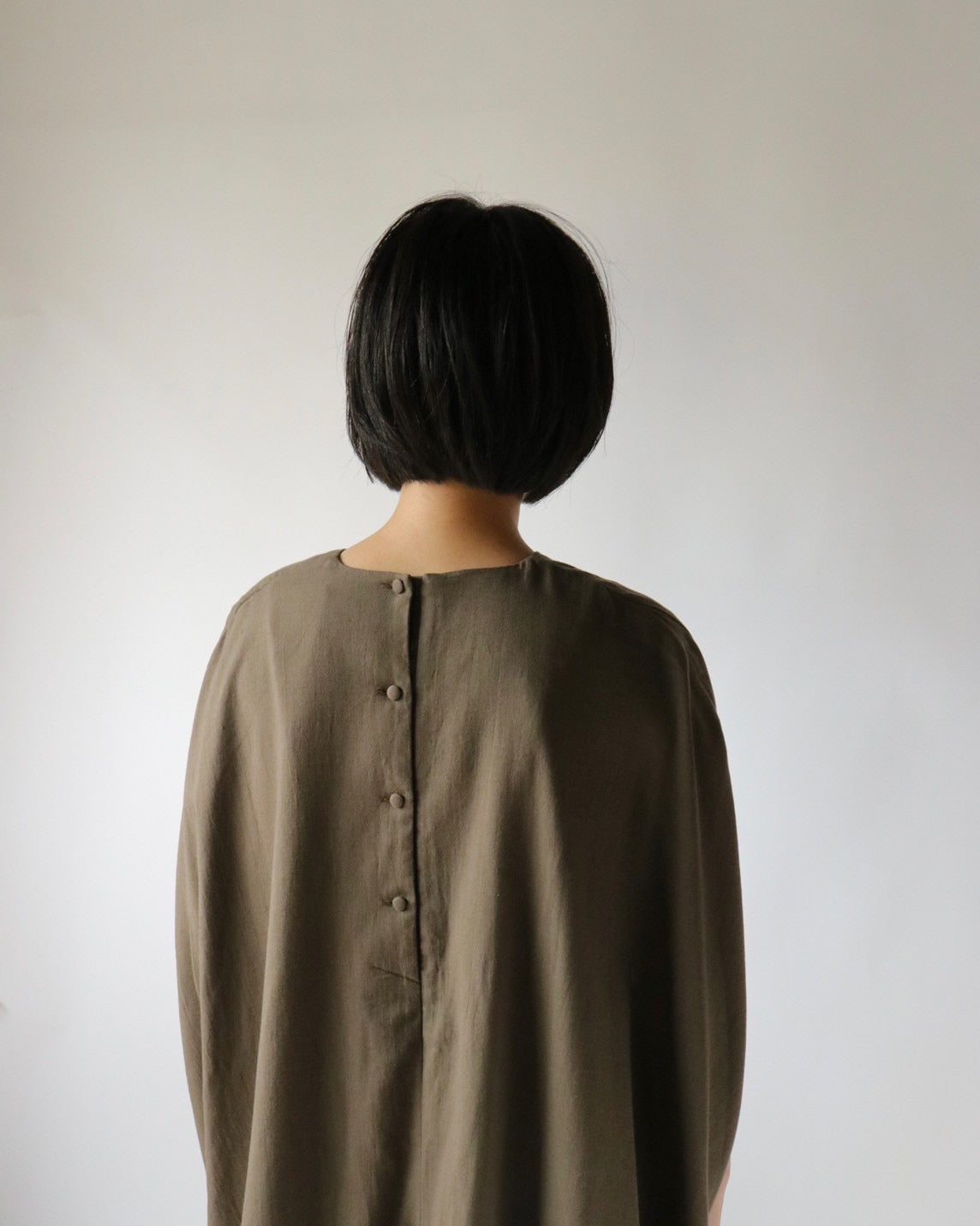 Cotton cashmere circle wrapped dress