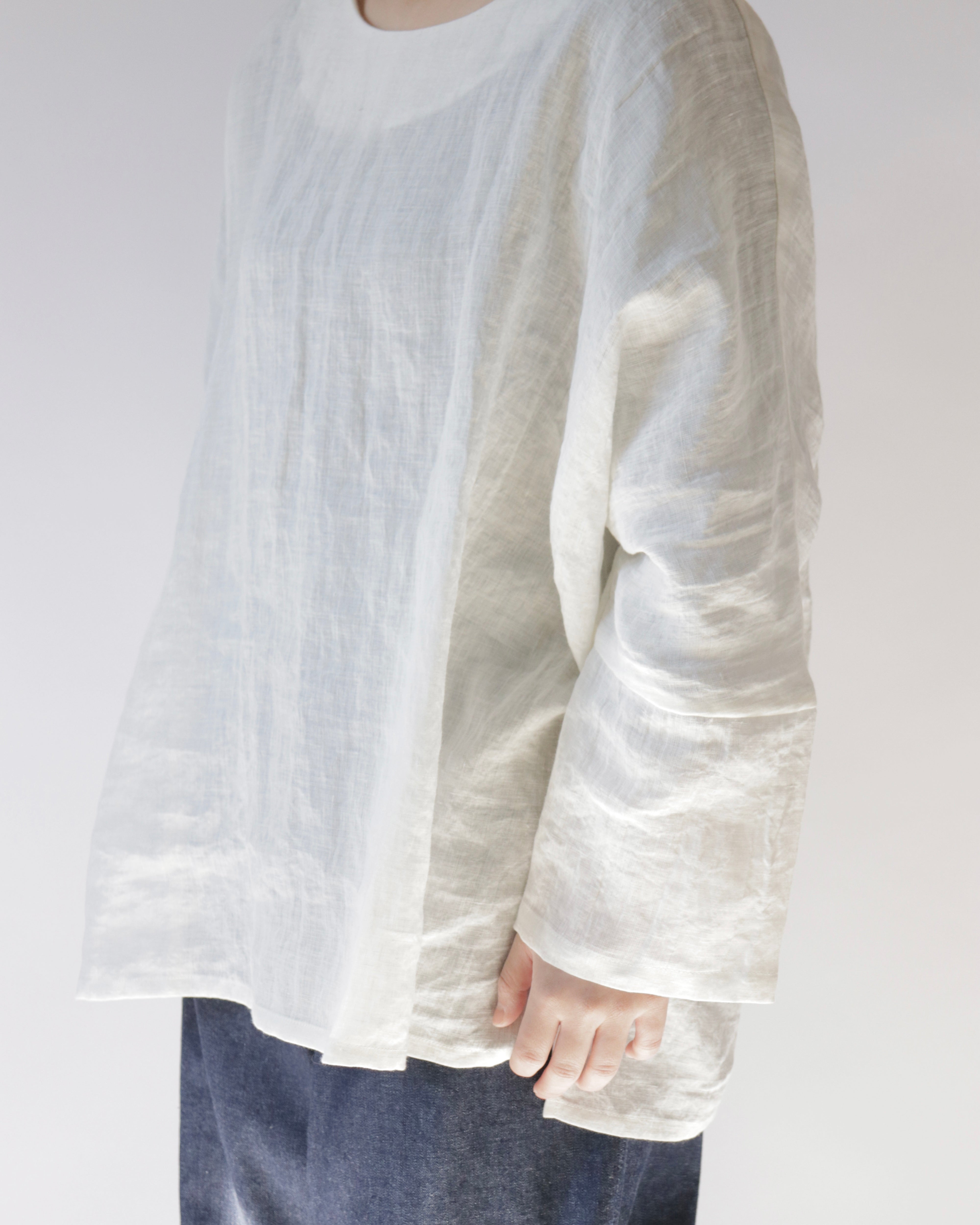 Linen lawn dolman sleeve shirt