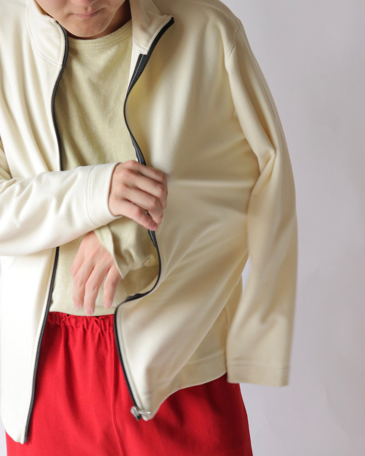 well / ribbon zip cardigan