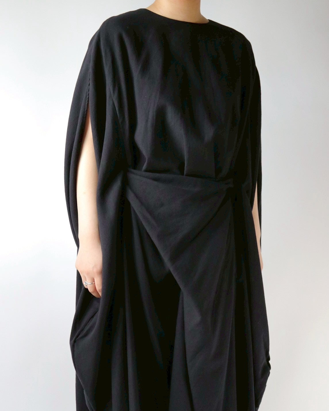 Cotton cashmere circle wrapped dress