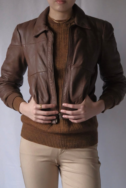 70s Real leather short blouson