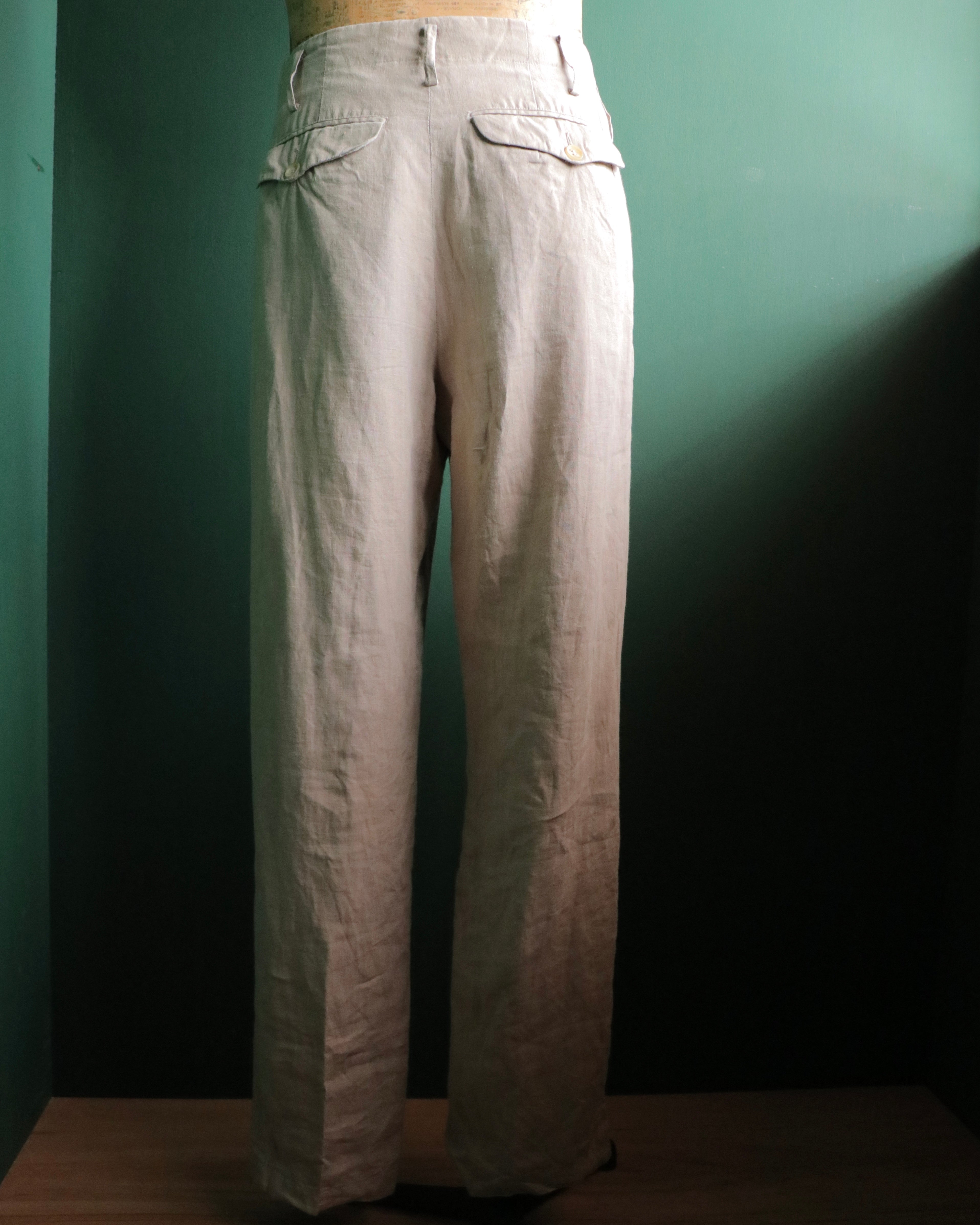 yohji yamamoto pour homme linen slacks