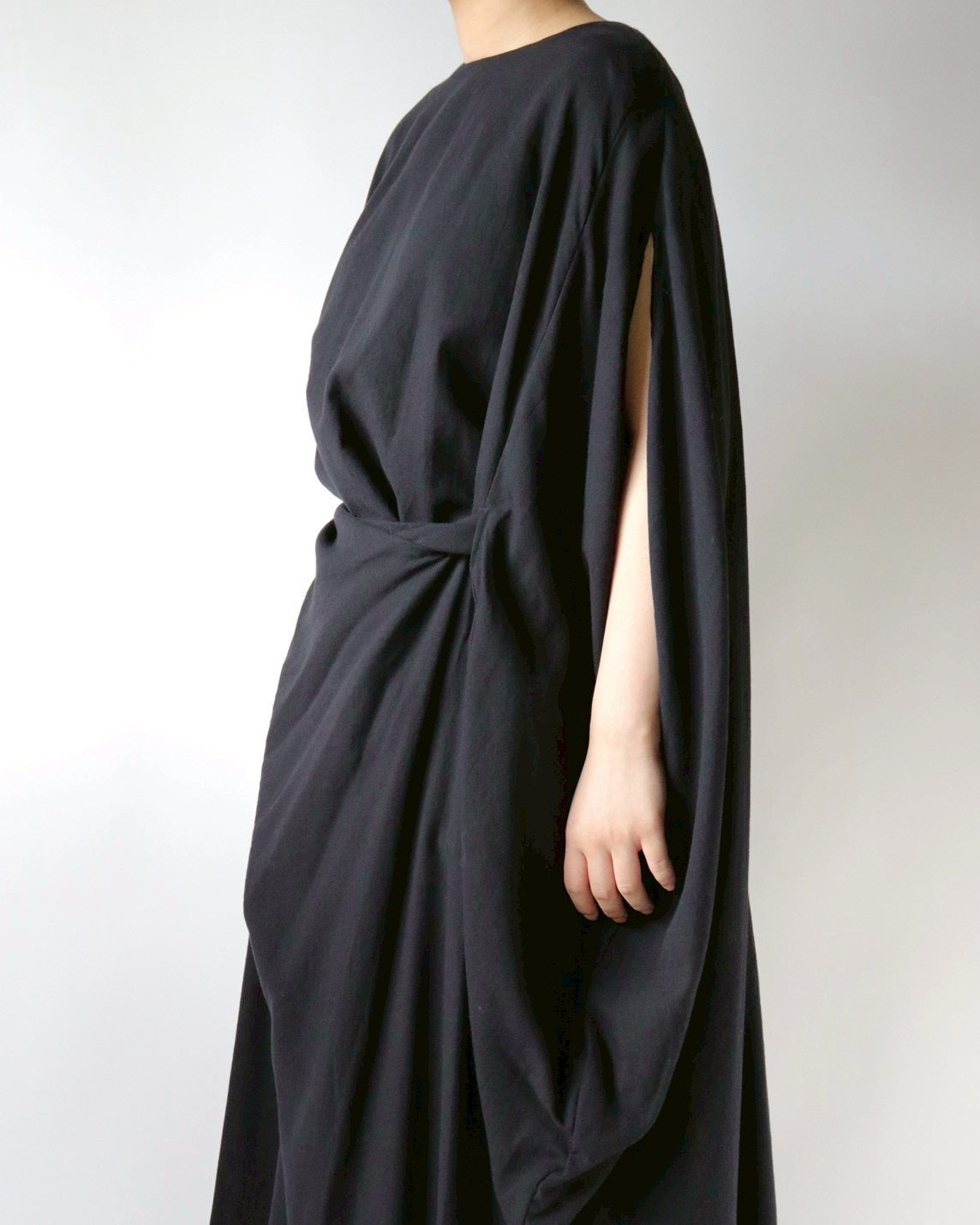 Cotton cashmere circle wrapped dress