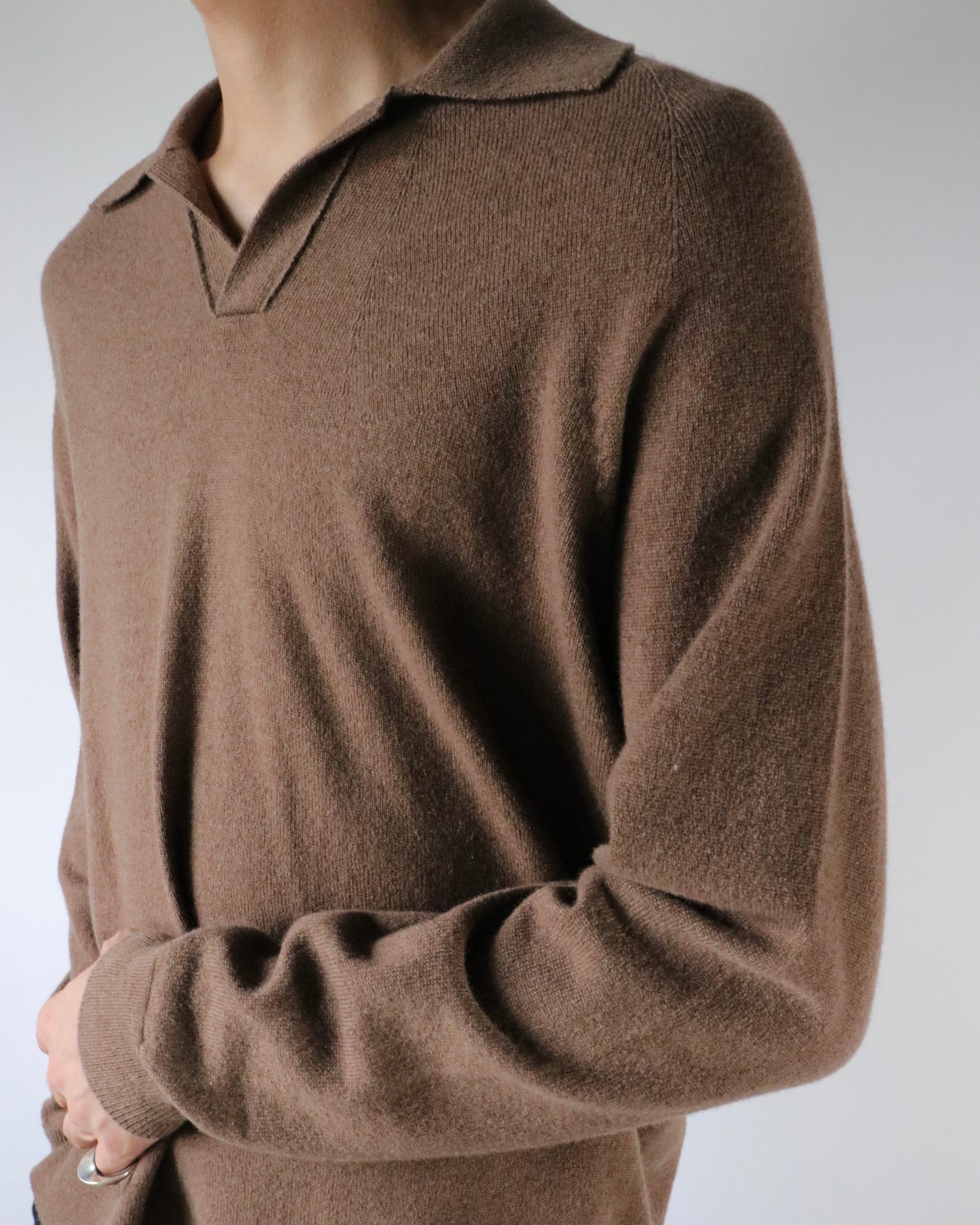 Cashmere polo sweter