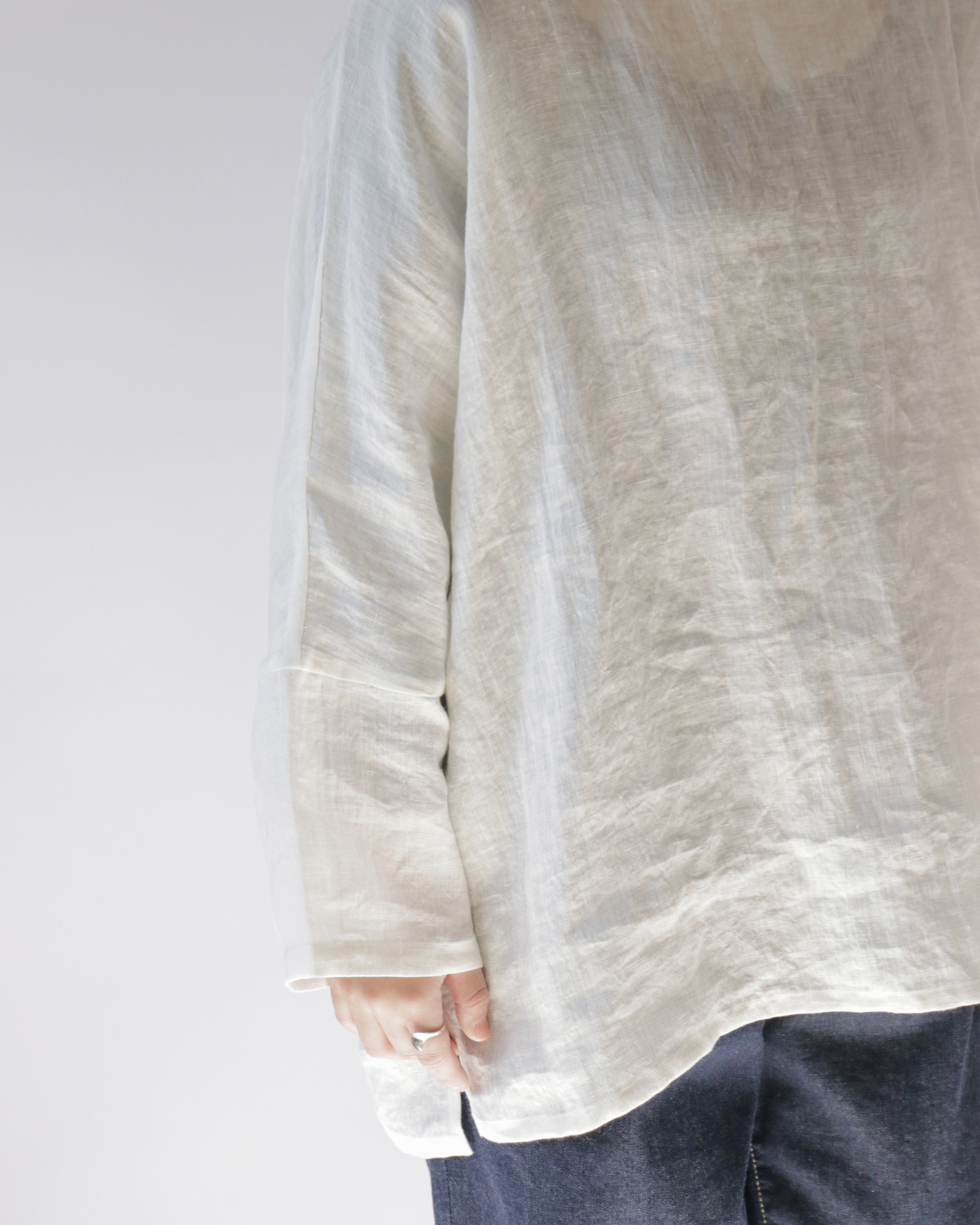 Linen lawn dolman sleeve shirt