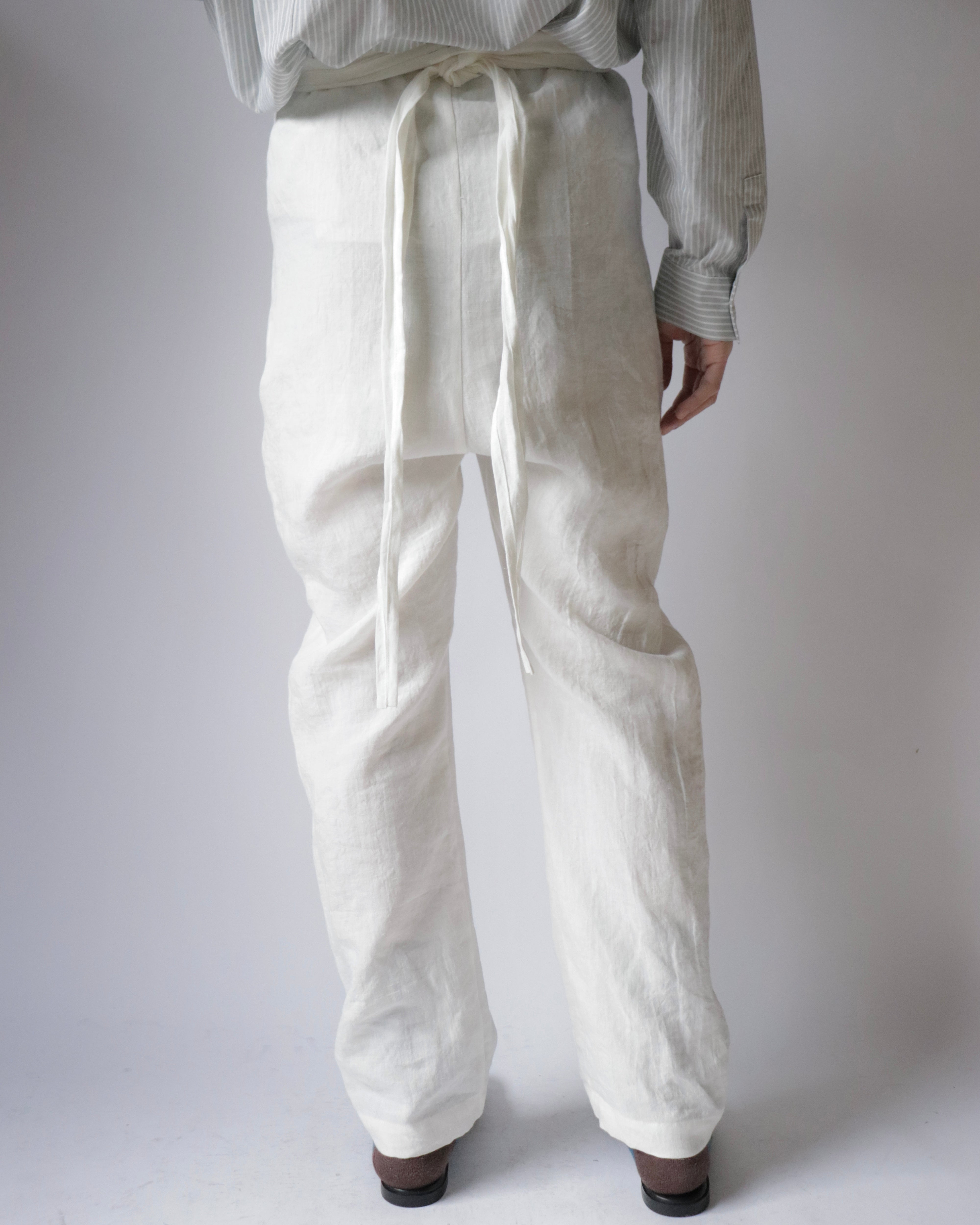 Linen sheeting wrapped pants
