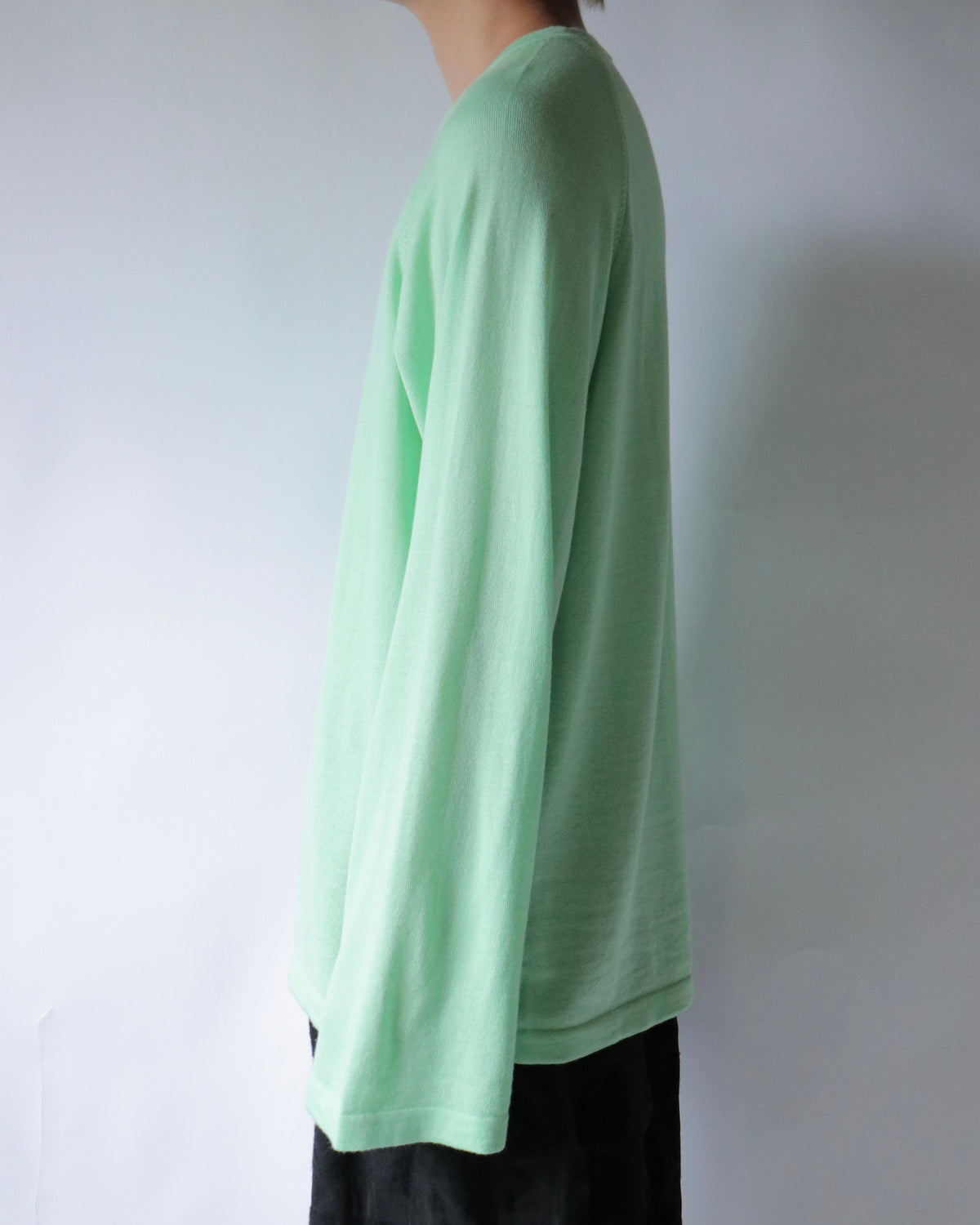 E RT / Merino long sleeve tee / Light Green