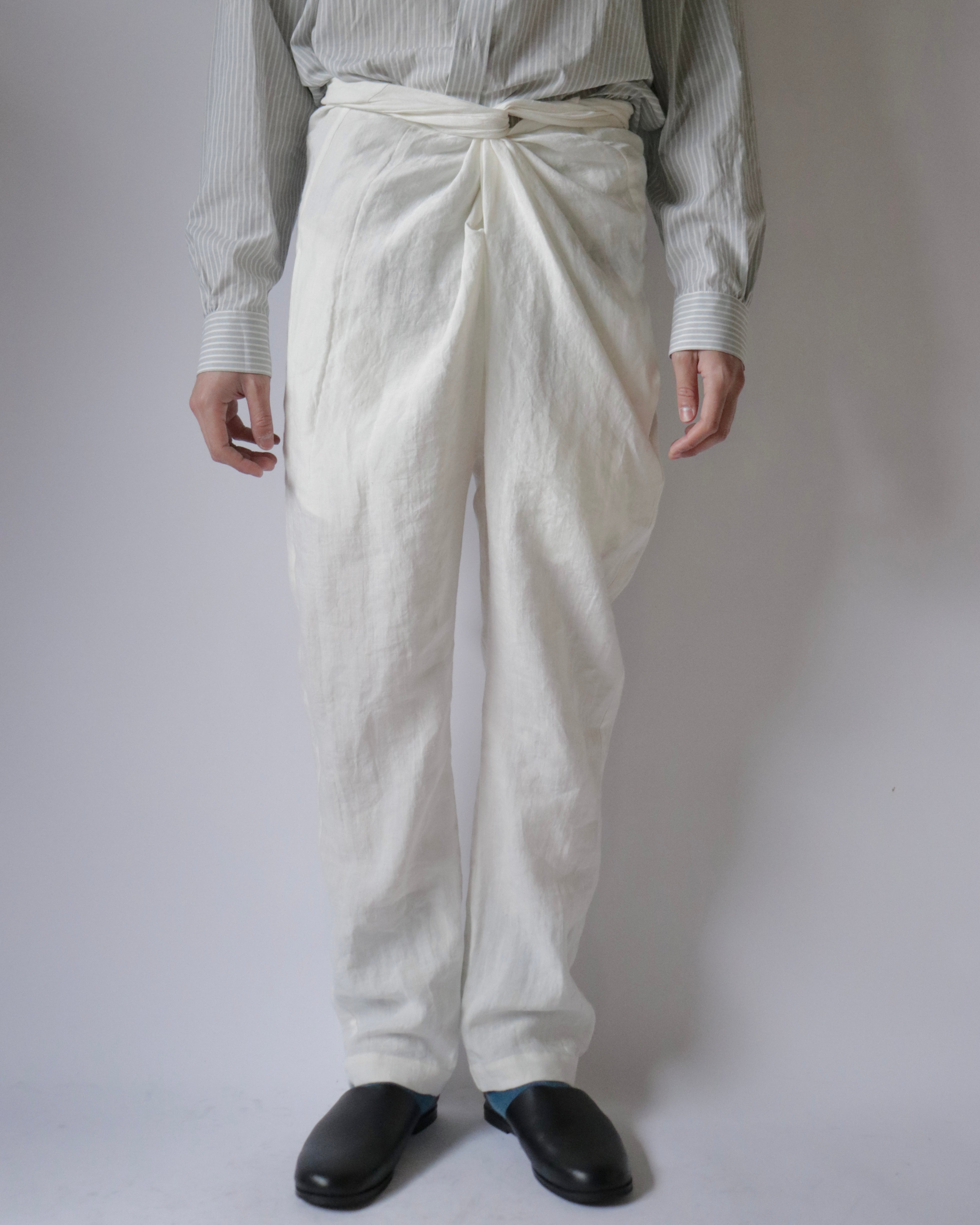 Linen sheeting wrapped pants