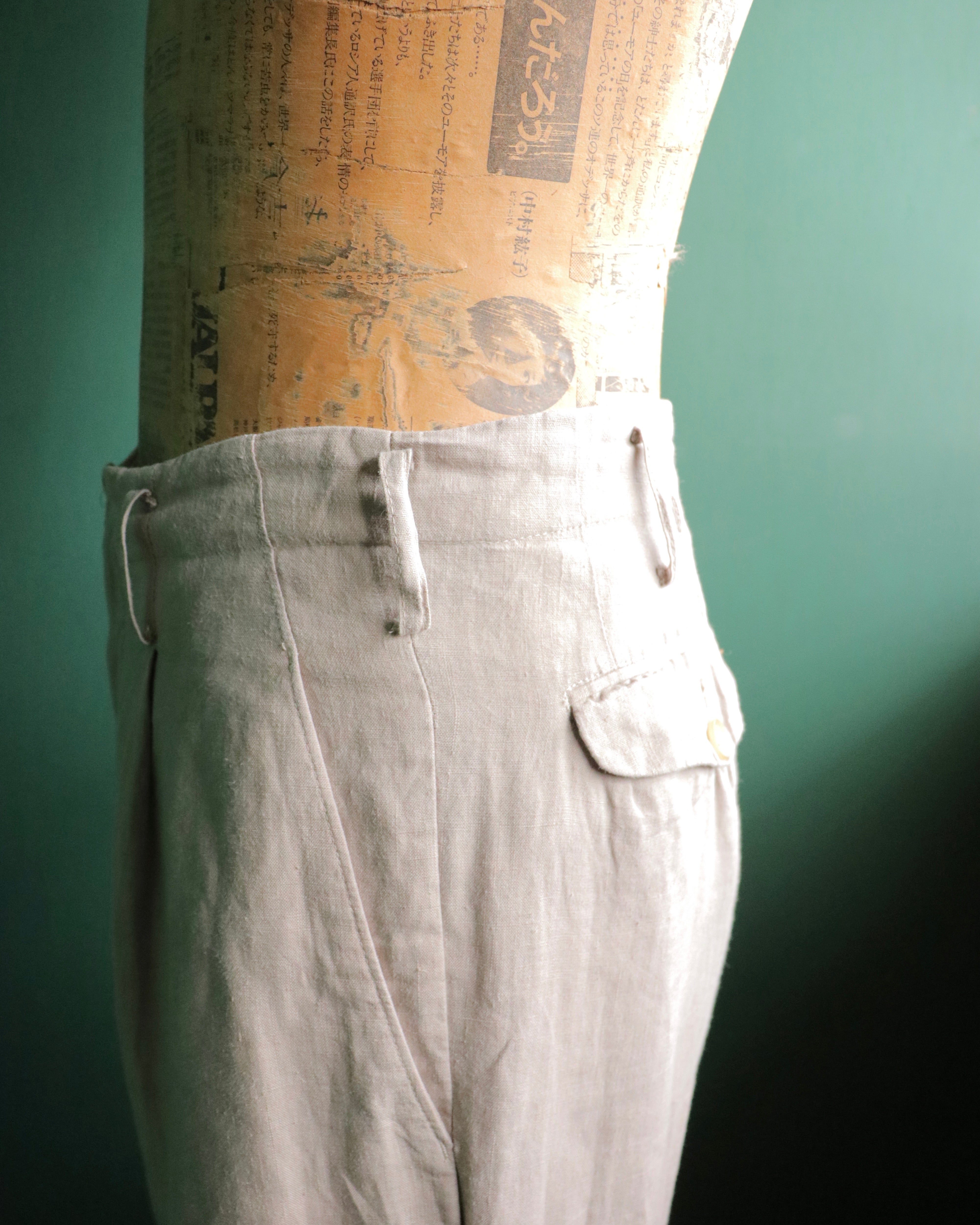 yohji yamamoto pour homme linen slacks