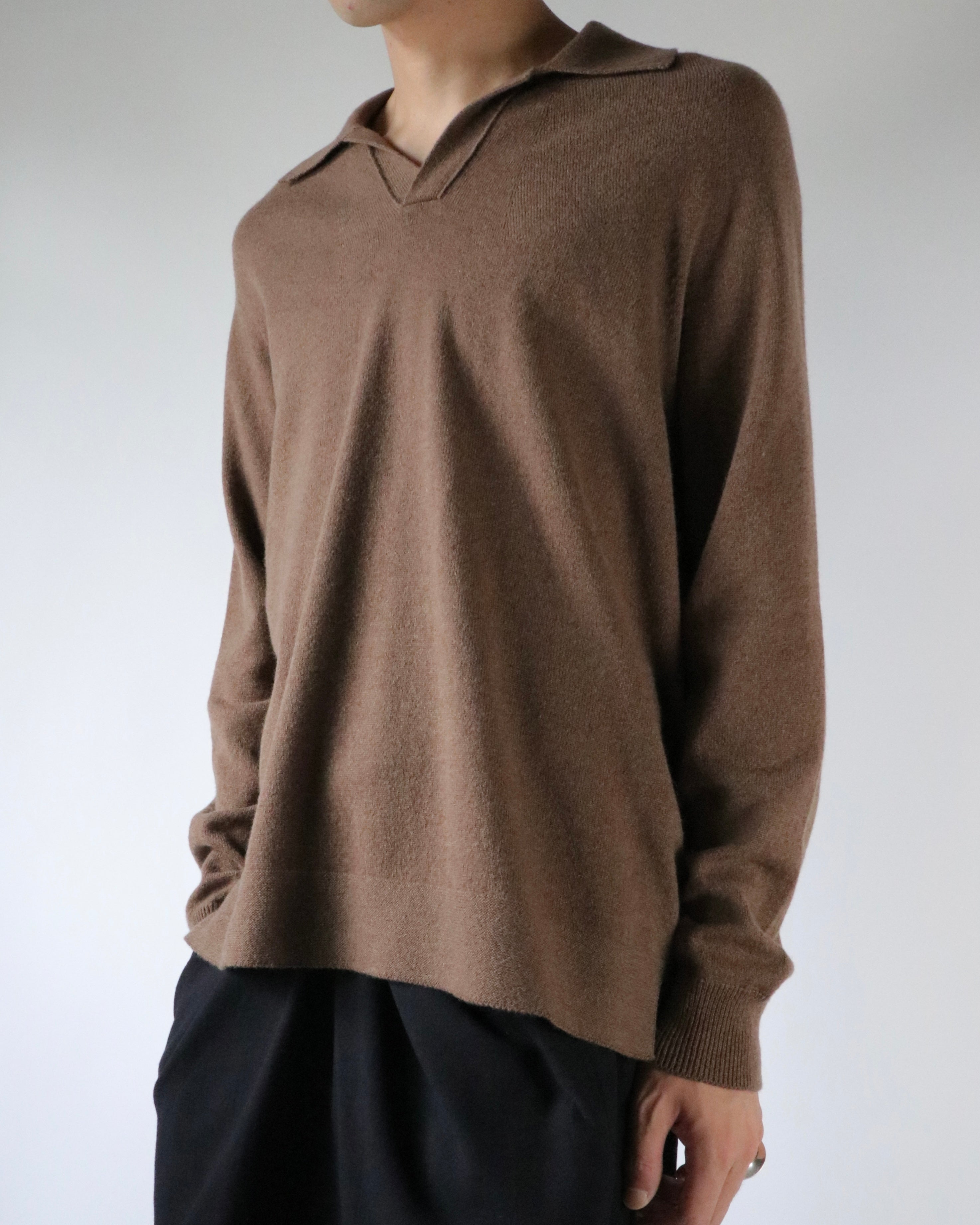 Cashmere polo sweter