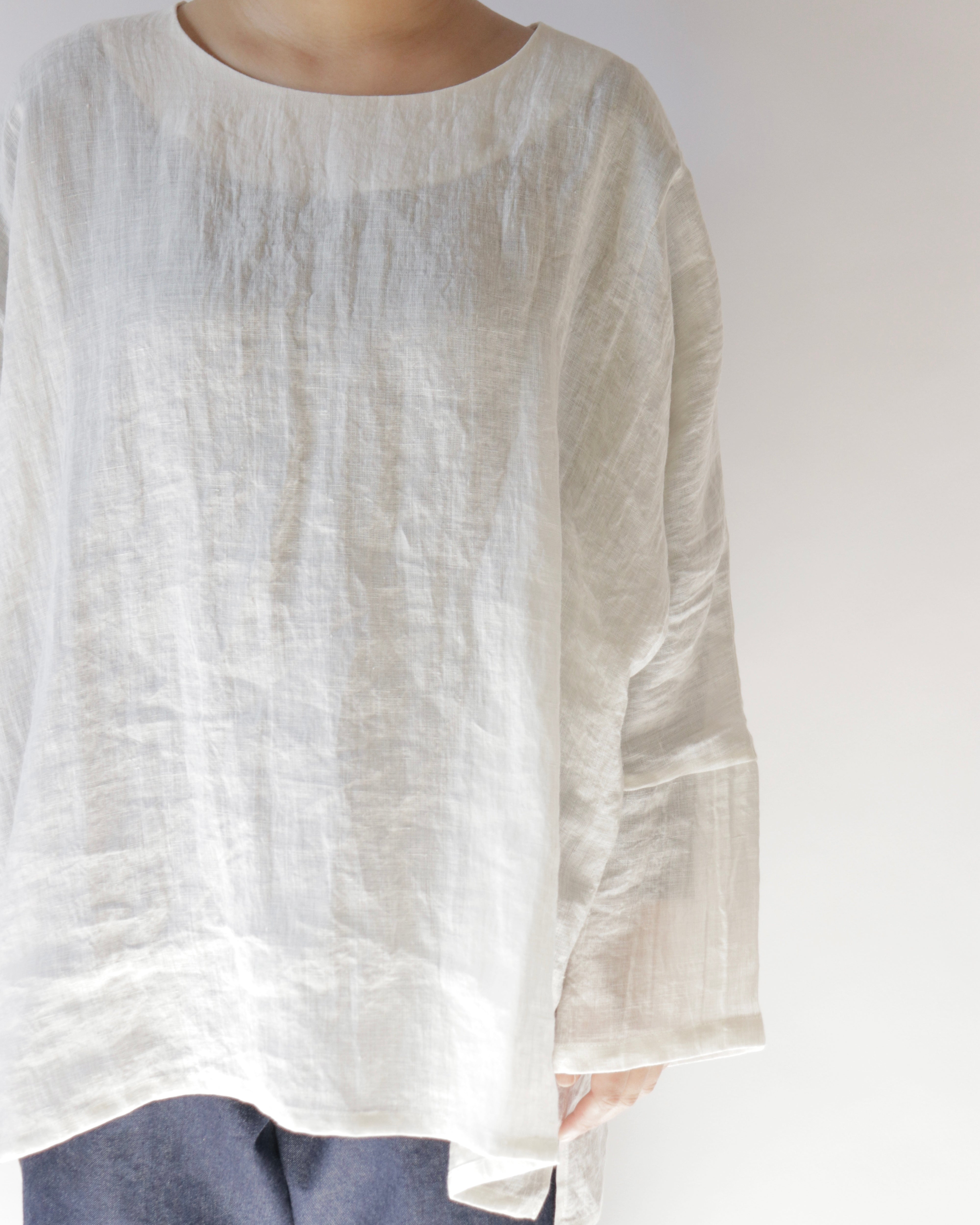 Linen lawn dolman sleeve shirt