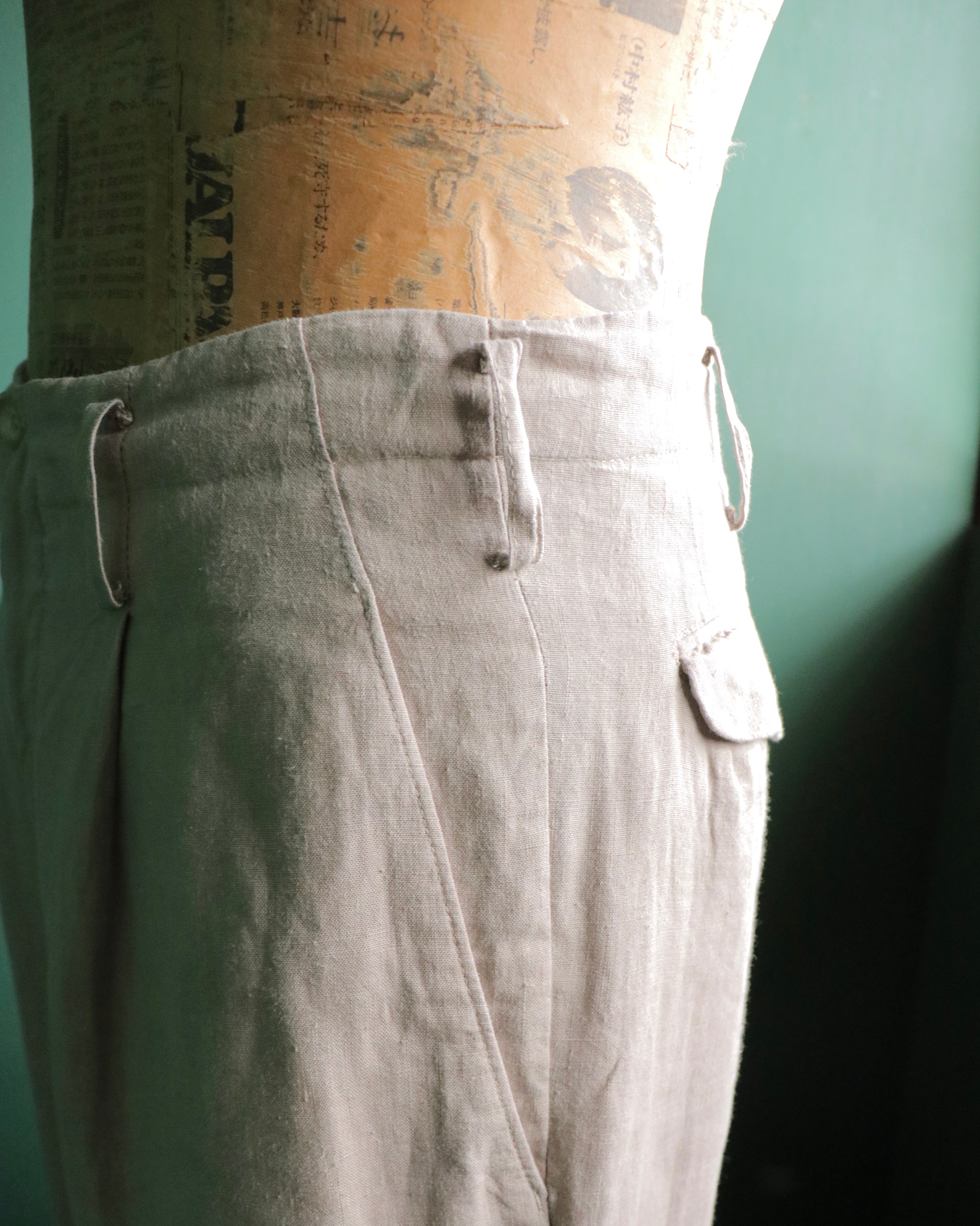 yohji yamamoto pour homme linen slacks