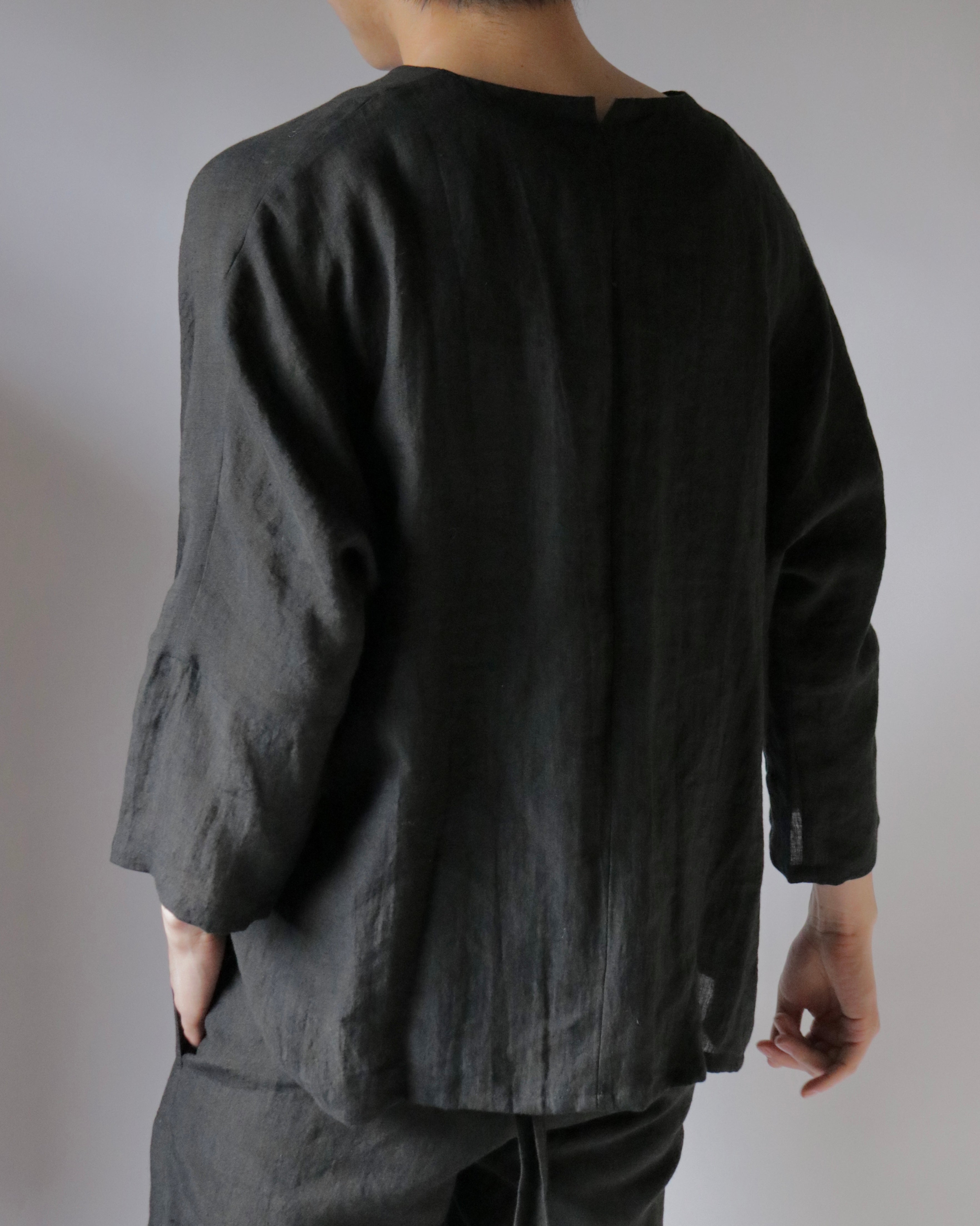 Linen lawn dolman sleeve shirt