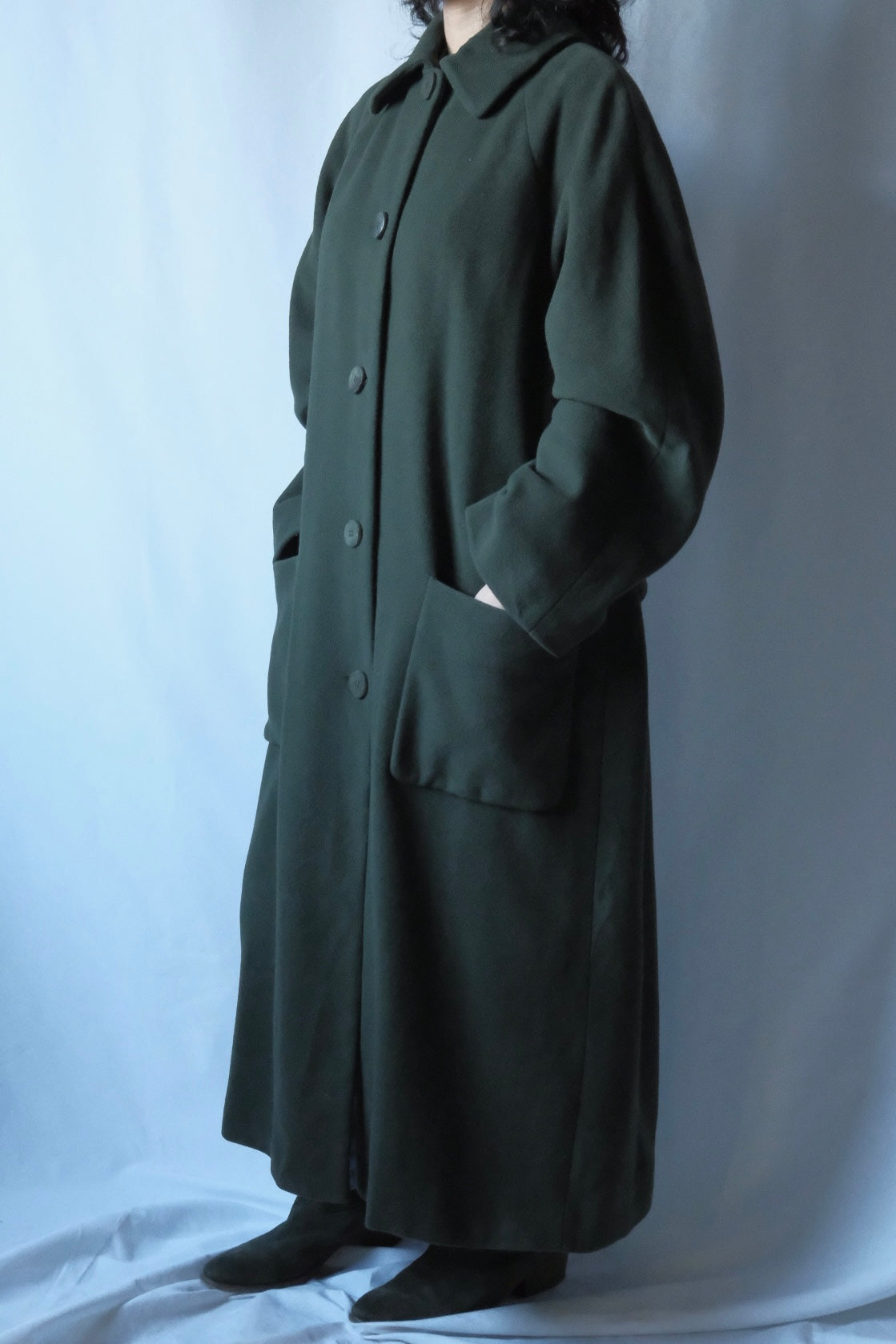 Krizia poi Olive green stand colar coat