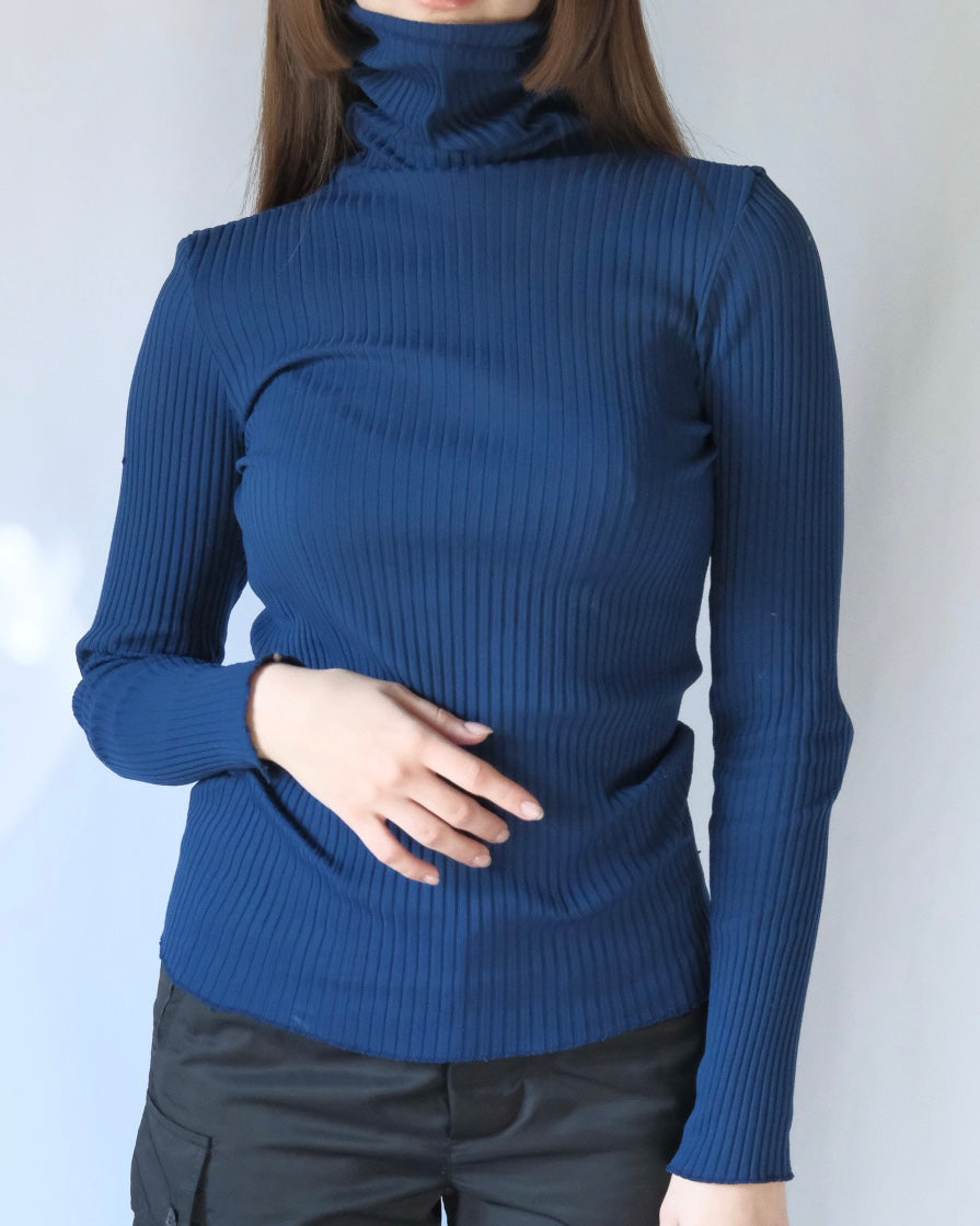 70s Nylon rib turtle knit