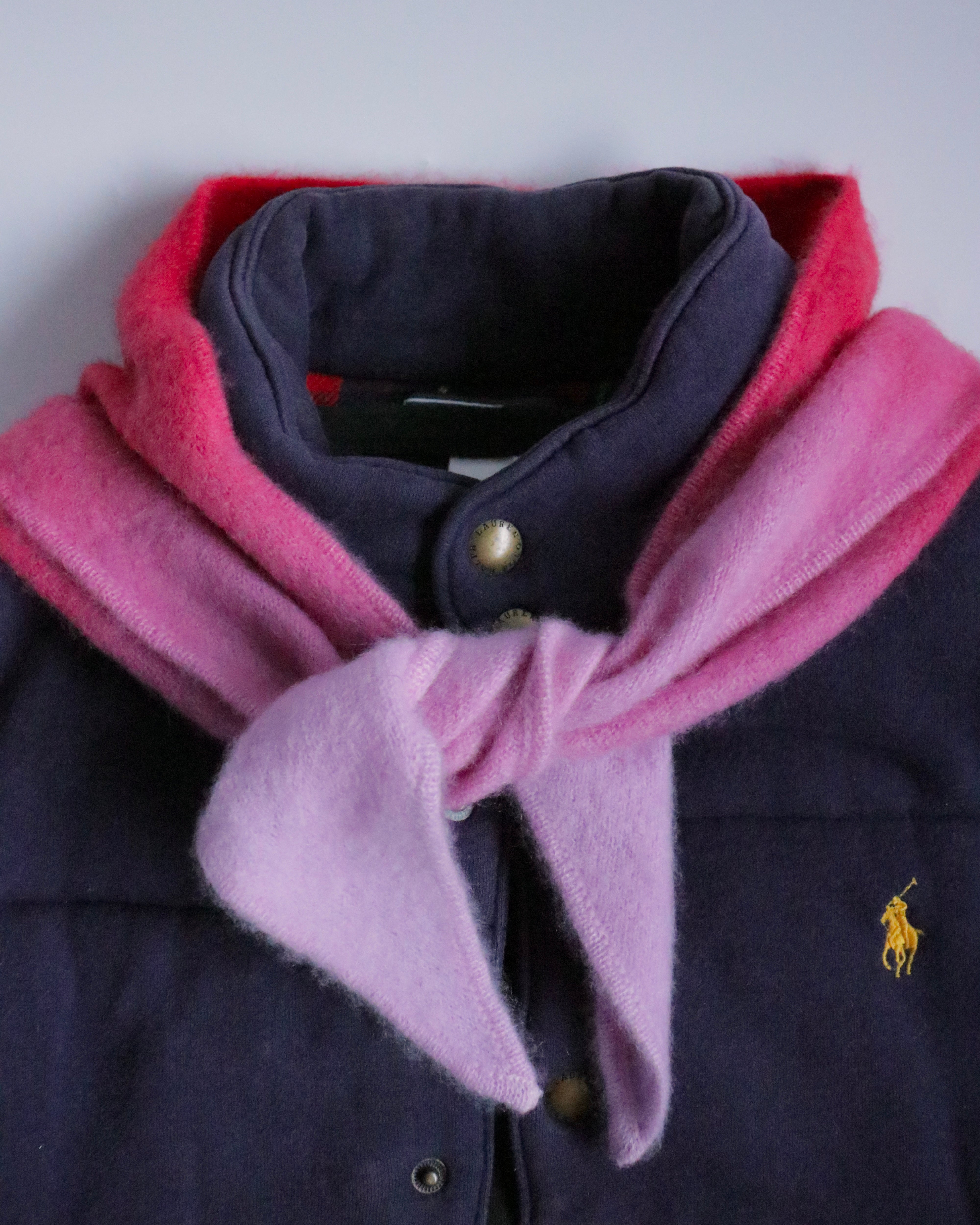 TRIANGLE SCARF Dip-Dye/Red-Lila