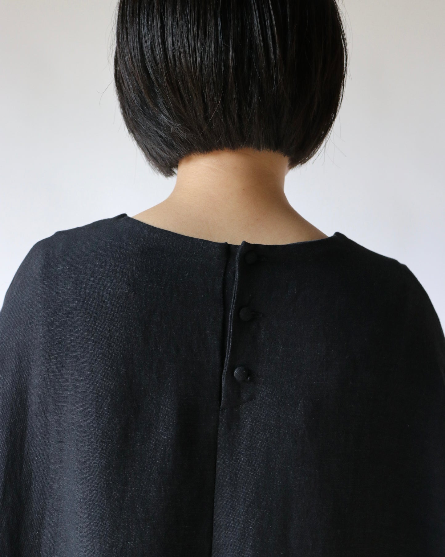 Old linen viscose canvas dolman sleeve dress