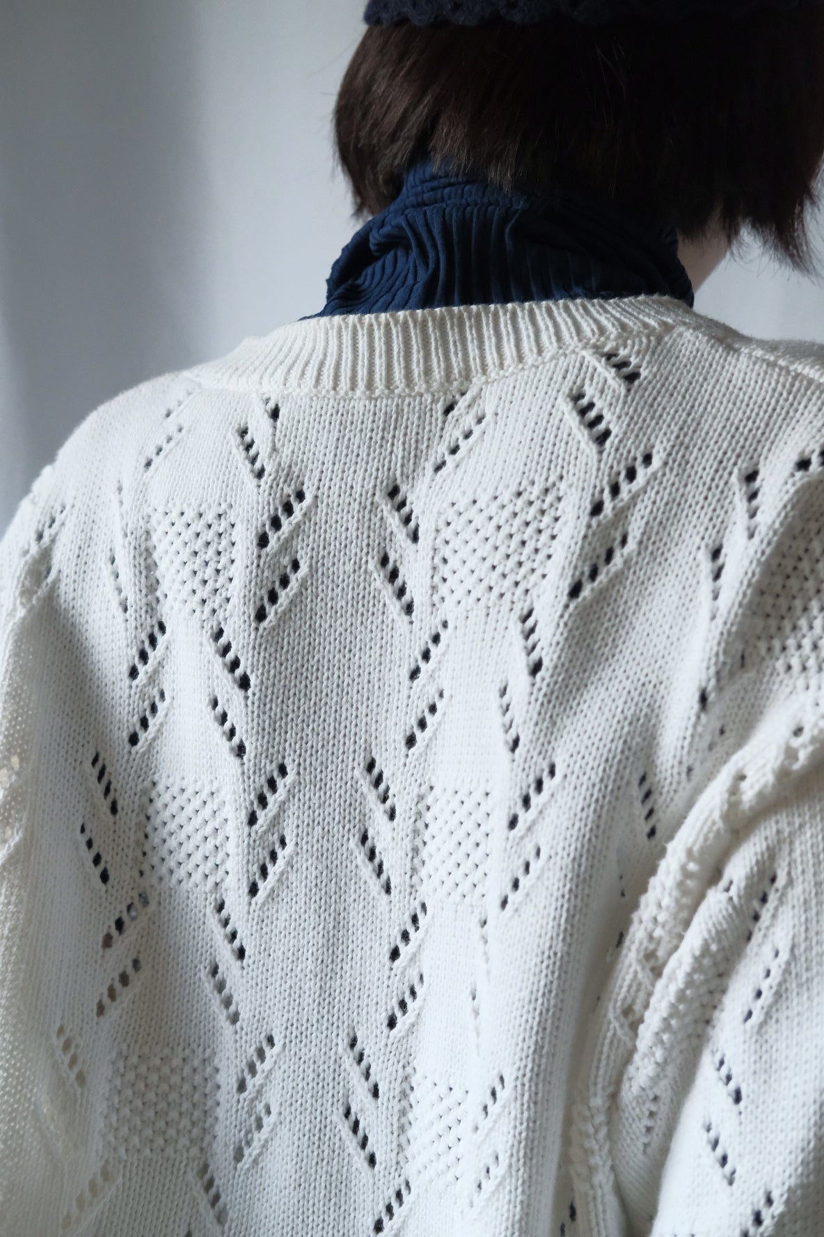 80s Benneton cotton pattern knit