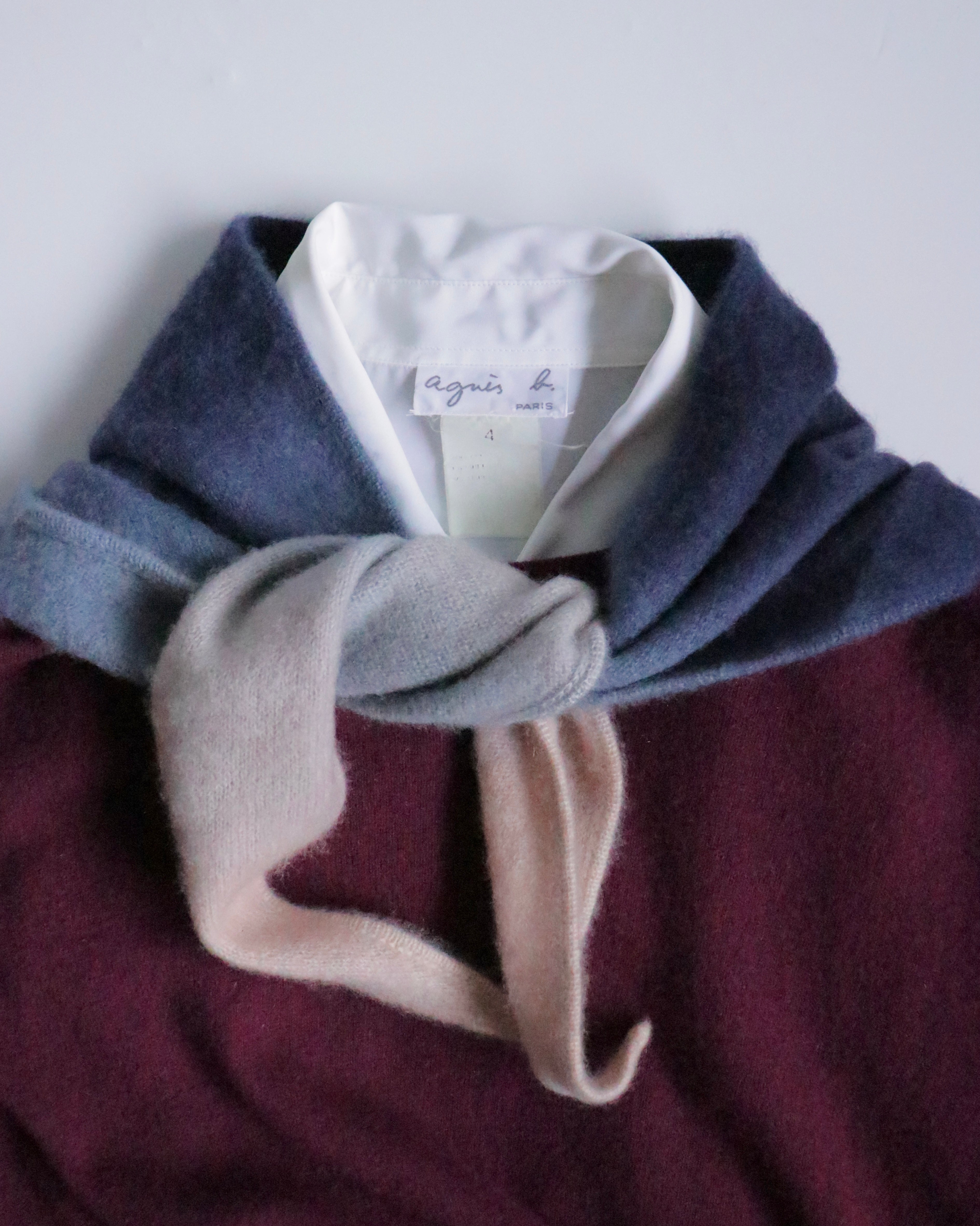 TRIANGLE SCARF Dip-Dye/Indigo-Camel