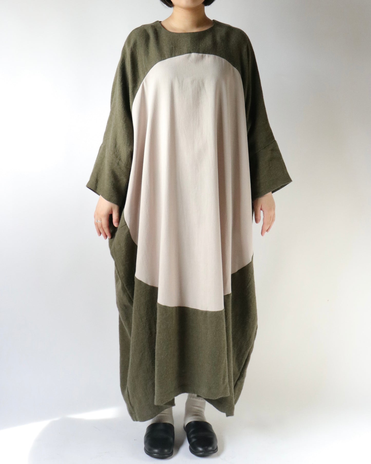 Linen wool and Cotton cashmer □○ dress