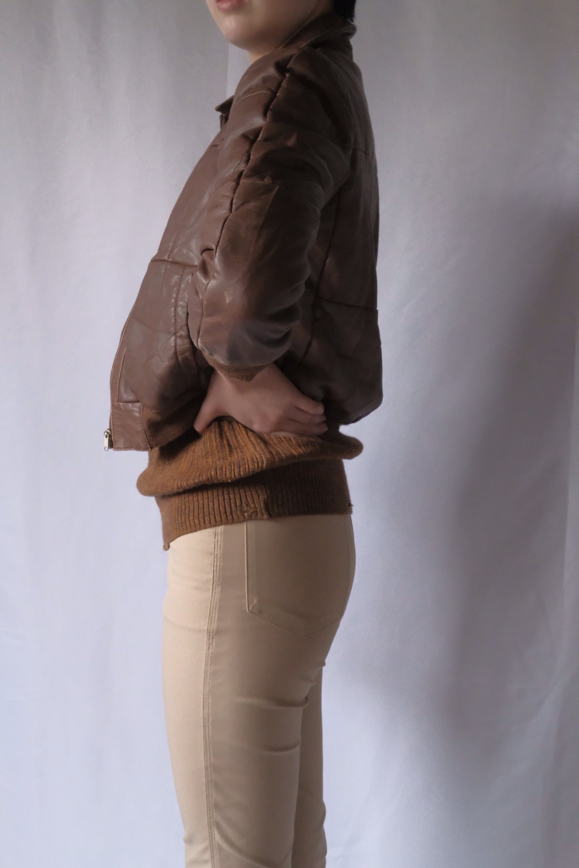 70s Real leather short blouson