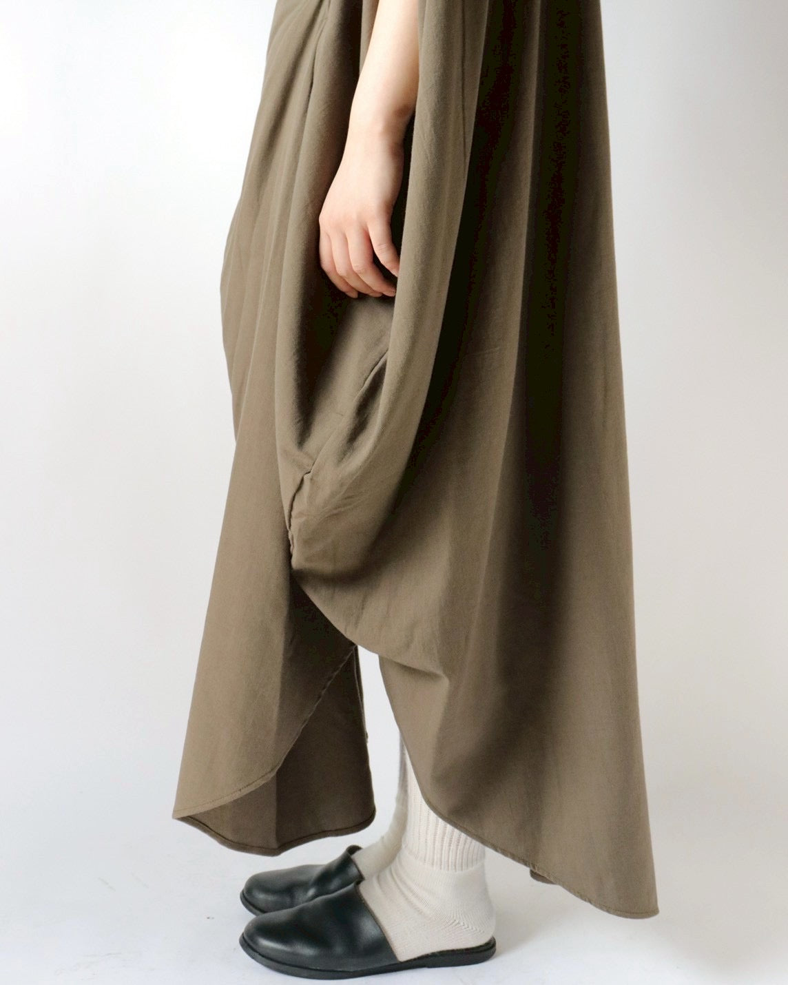 Cotton cashmere circle wrapped dress