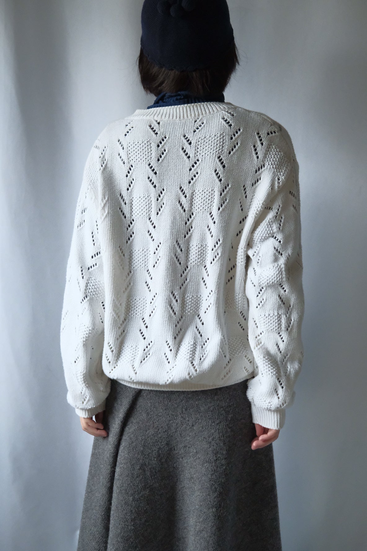 80s Benneton cotton pattern knit