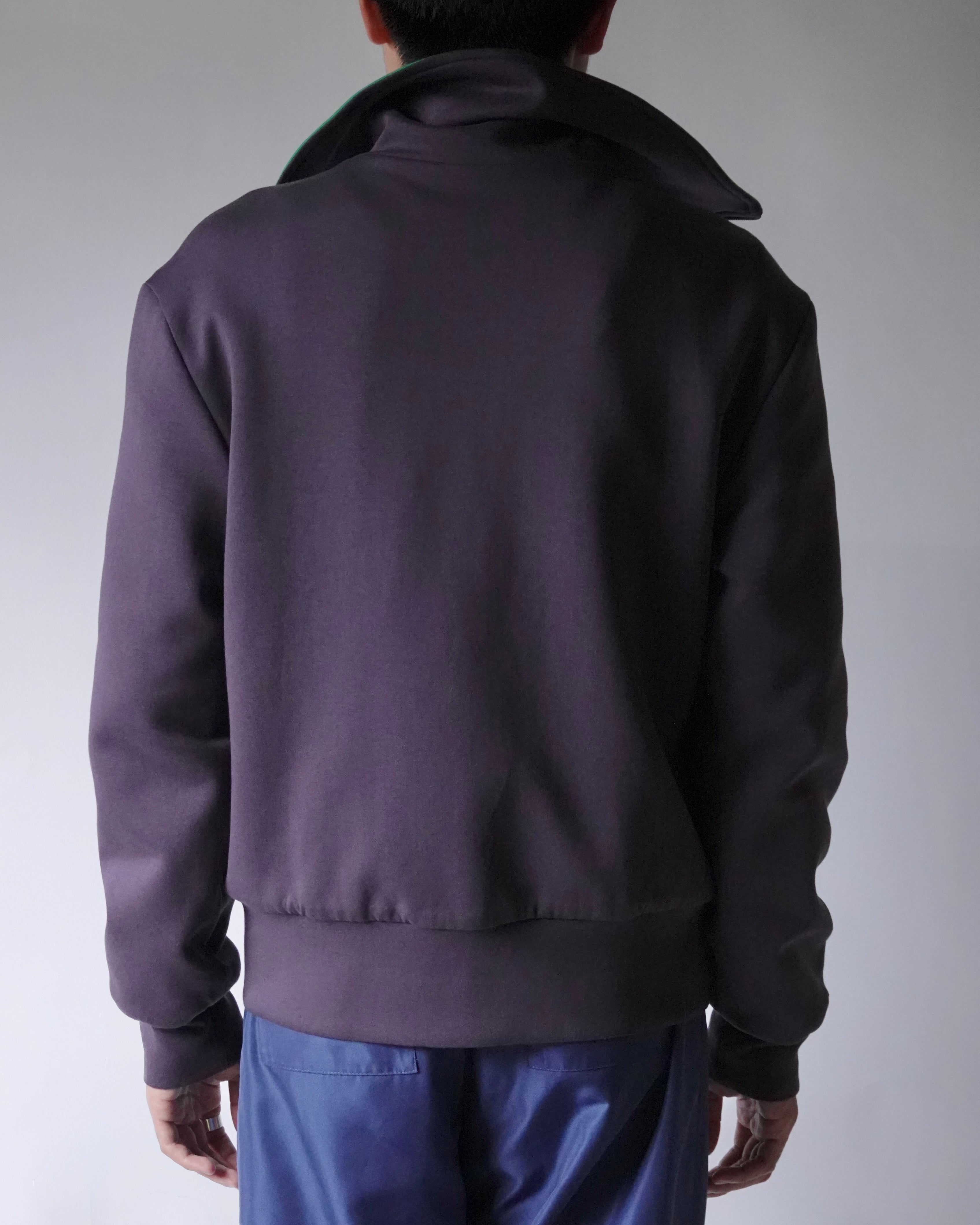 REVERSIBLE HIGH NECK ZIP JERZEY JACKET