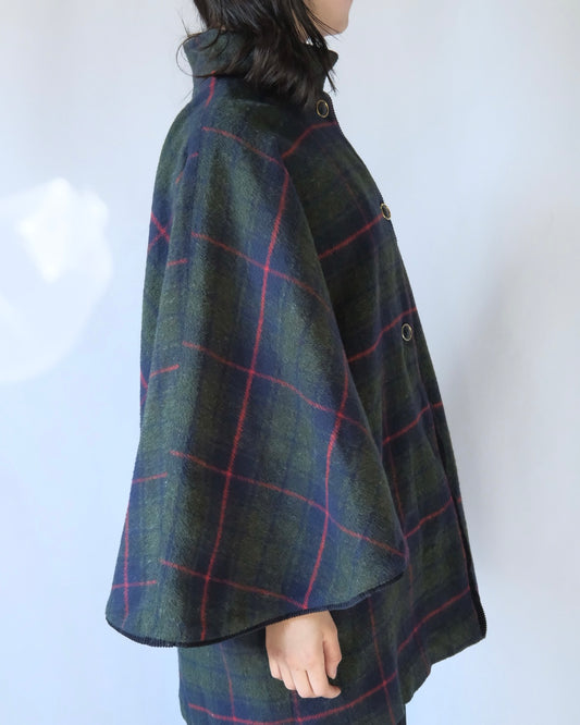 "CONFEZIONI" fossombrone Italian check poncho