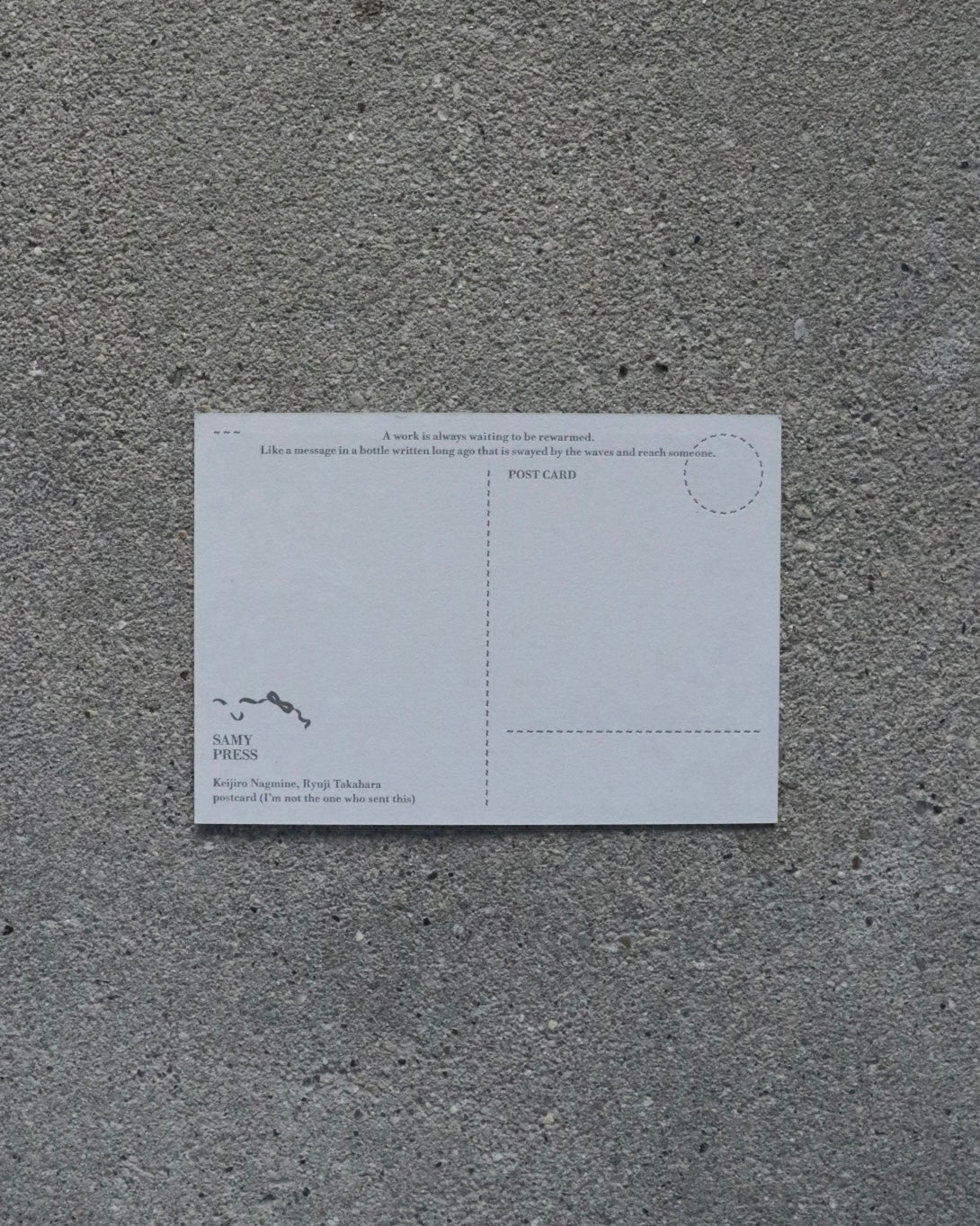 SAMY PRESS #2 postcard(I'm not the one who sent this)-Keijiro Nagamine, Ryuji Takahara